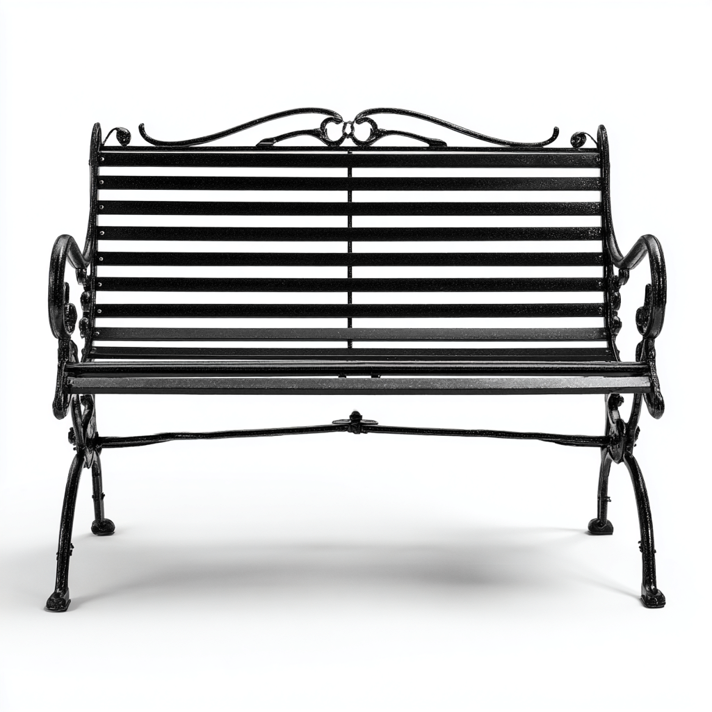 Panche da giardino metallo 125x60x90 cm nero per esterni design classico-Abodeosa