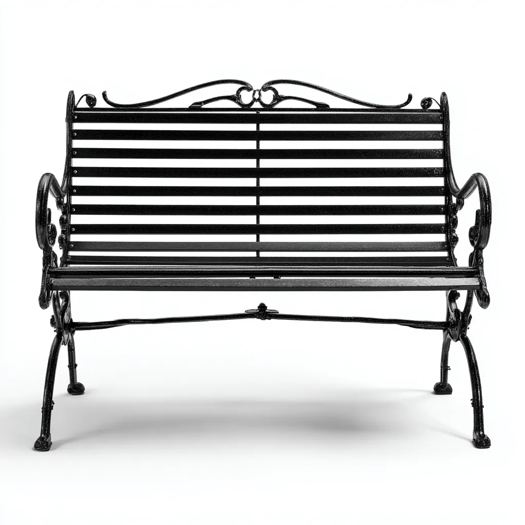 Panche da giardino metallo 125x60x90 cm nero per esterni design classico-Abodeosa