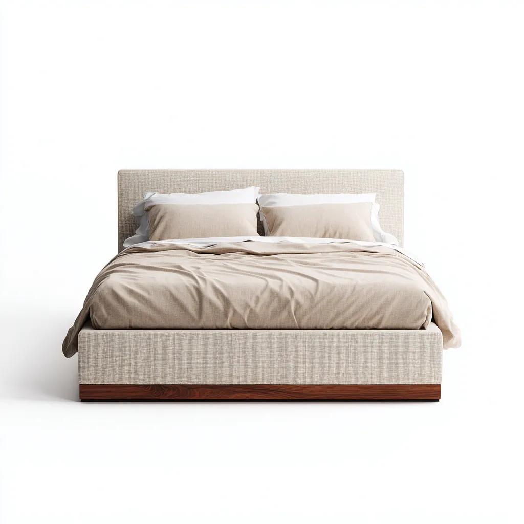 Letto matrimoniale tessuto 215x168x110 cm beige per camera da letto design moderno-Abodeosa