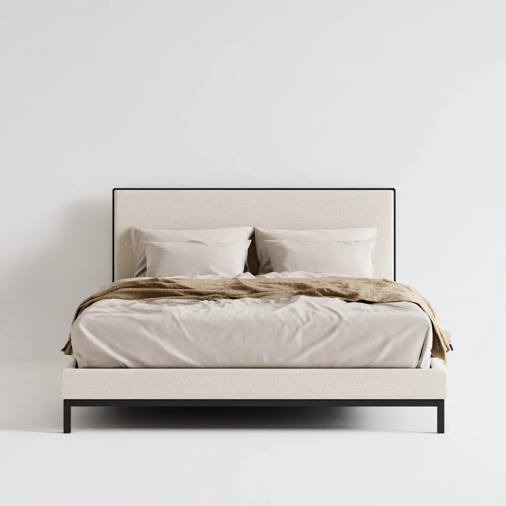 Letto matrimoniale Legno 210x170x95 cm Nero Design moderno-Abodeosa