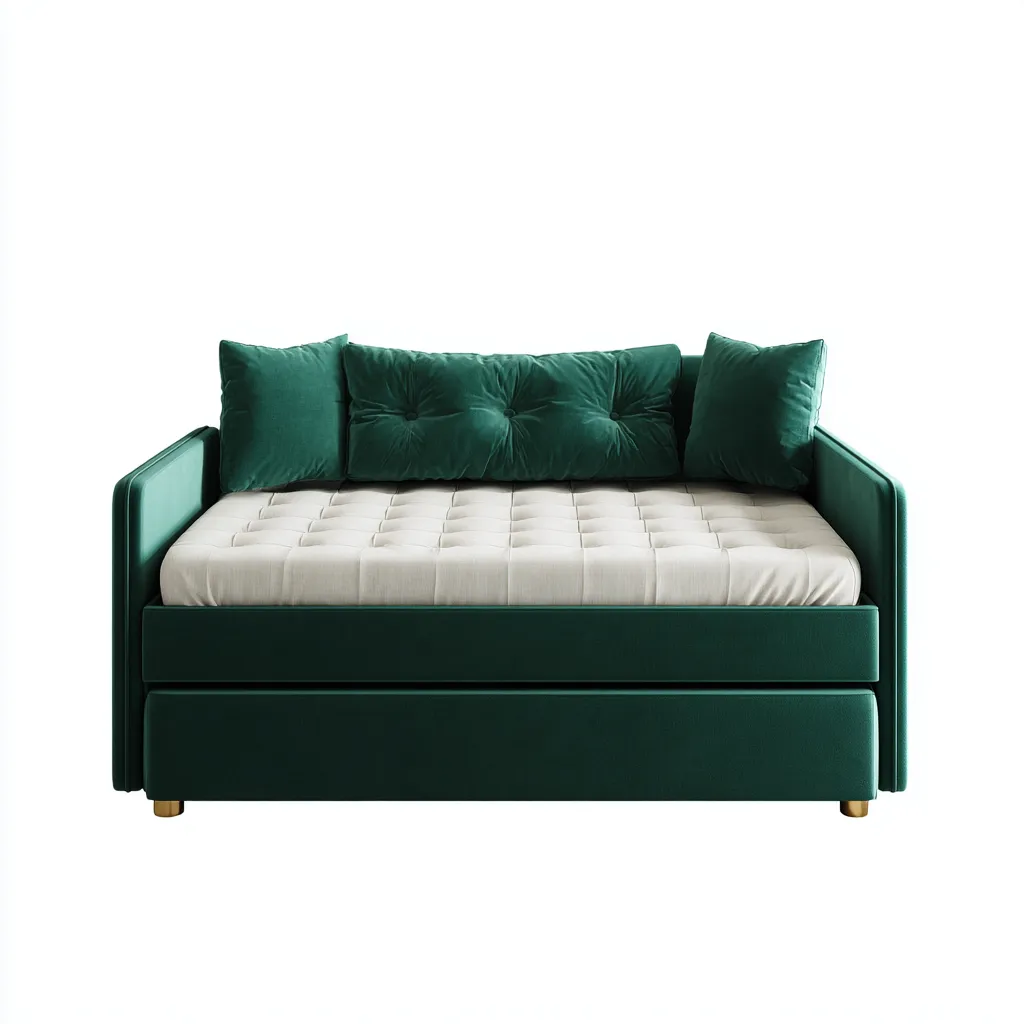 Divano letto velluto 210x95x88 cm verde per soggiorno design moderno-Abodeosa