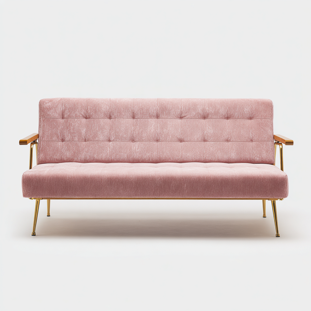 Divano lineare in tessuto 185x85x85 cm - rosa - stile moderno-Abodeosa