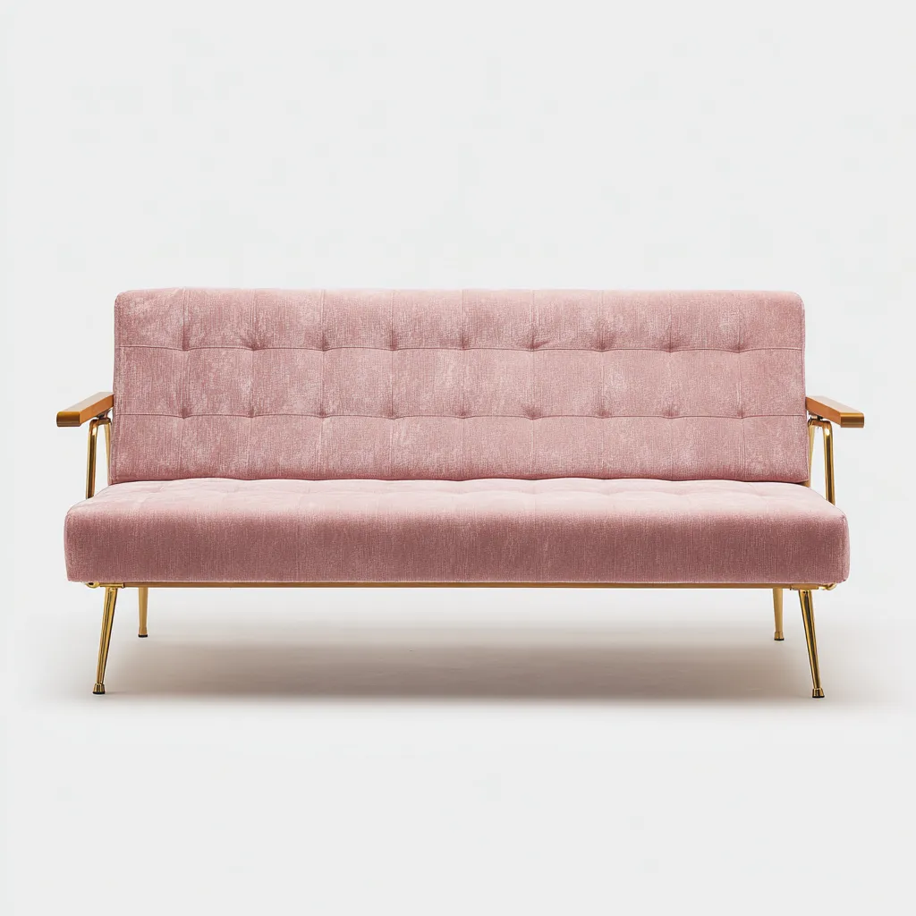 Divano lineare in tessuto 185x85x85 cm - rosa - stile moderno-Abodeosa