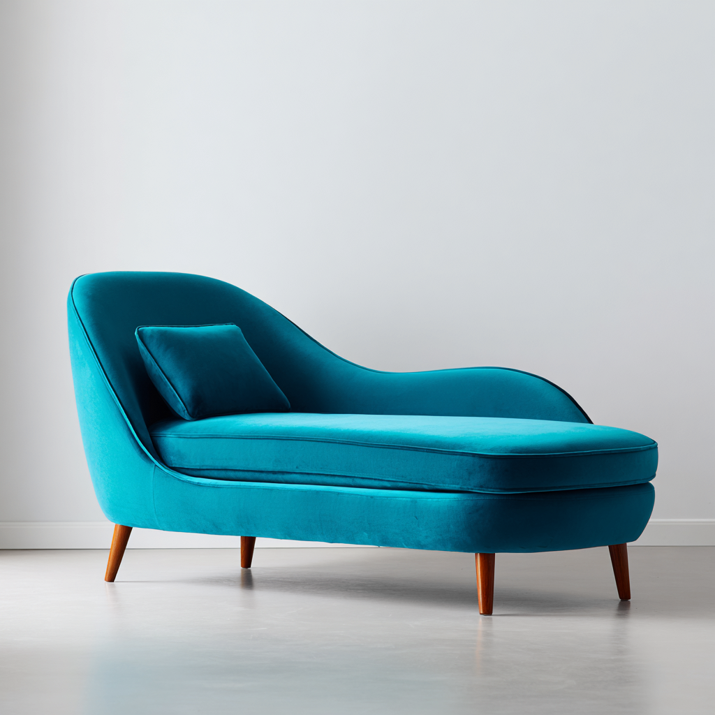 Chaise longue - velluto-legno - 165x78x82 cm - blu - design moderno-Abodeosa