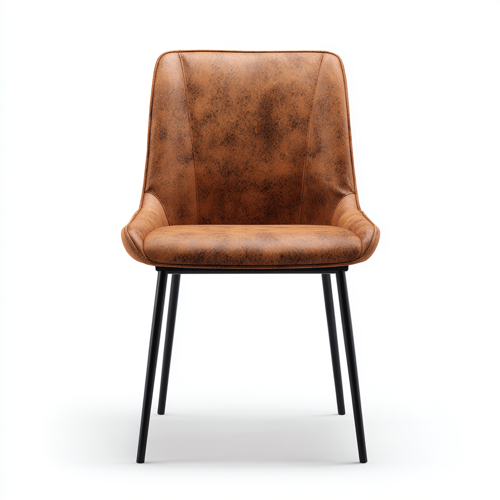 Sedia da pranzo - pelle sintetica - 56x58x83 cm - marrone - sala da pranzo - design moderno-Abodeosa