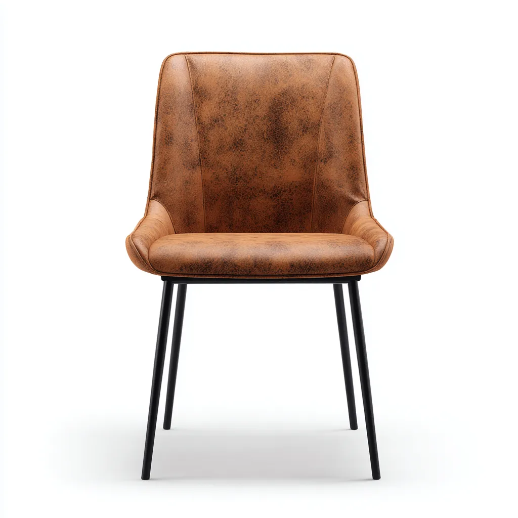 Sedia da pranzo - pelle sintetica - 56x58x83 cm - marrone - sala da pranzo - design moderno-Abodeosa