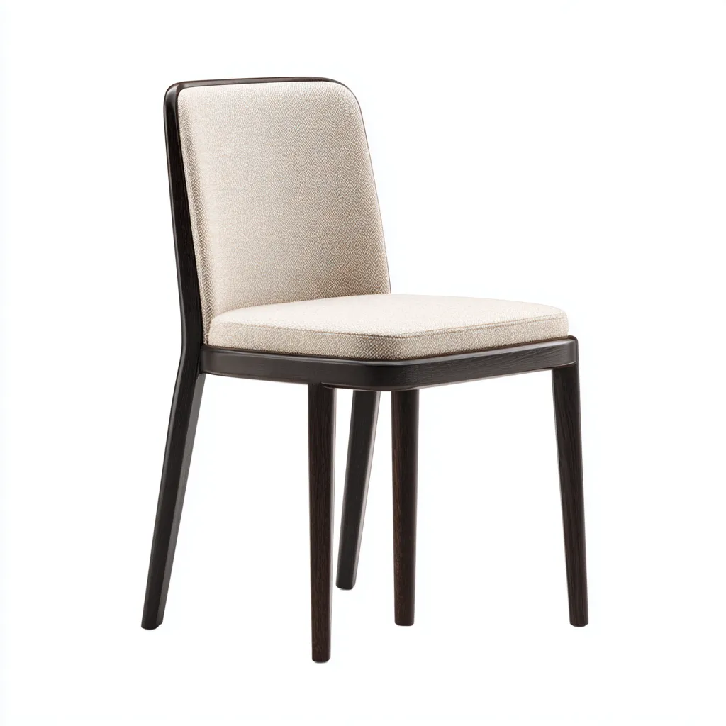 Sedia da pranzo - tessuto-legno - 52x54x82 cm - beige-nero - sala da pranzo - design moderno-Abodeosa