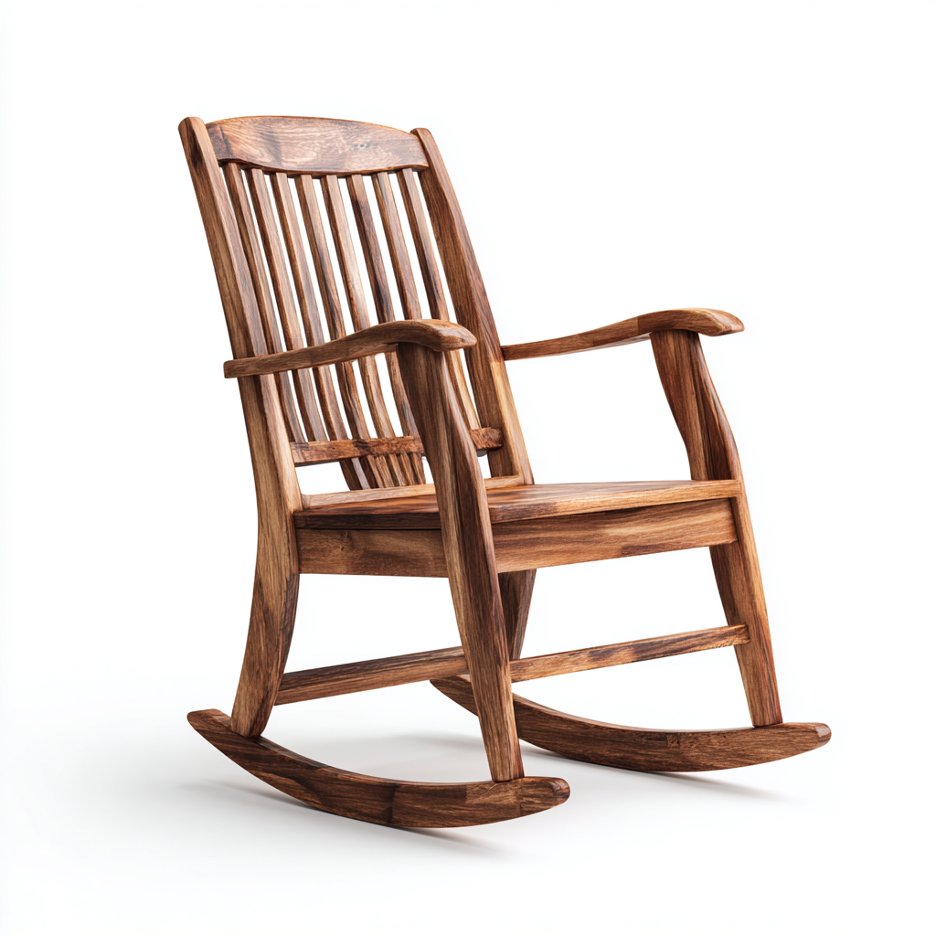 Sedia a dondolo in legno massello 68x86x112 cm - marrone - stile classico-Abodeosa