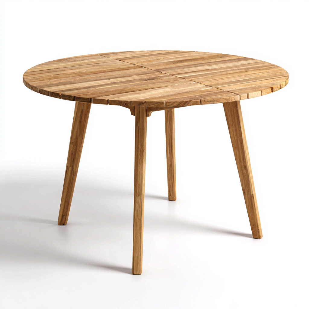 Tavolo da giardino in legno 110x110x75 cm - marrone chiaro - design naturale-Abodeosa