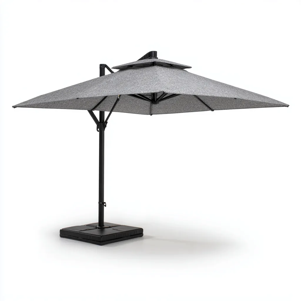 Ombrelloni da giardino in poliestere e metallo 300x300x260 cm - grigio - design moderno-Abodeosa