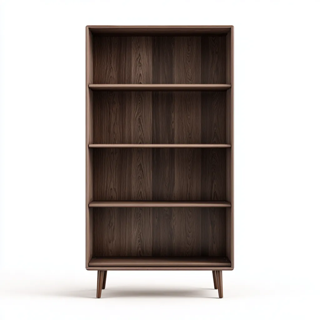 Librerie 80x30x155 cm - noce scuro - struttura con spazio contenitivo-Abodeosa