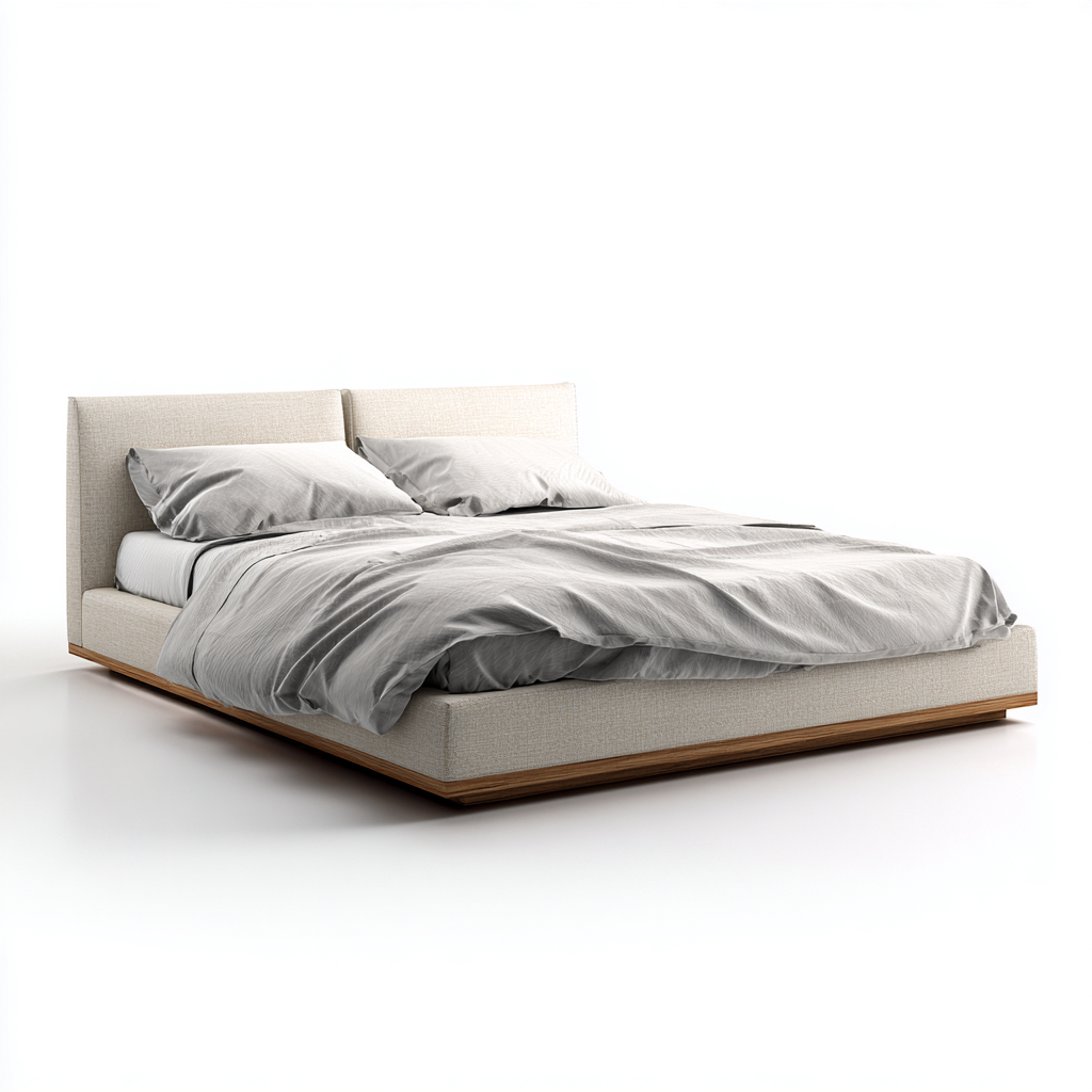 Letto matrimoniale imbottito 200x160x90 cm - beige - design moderno-Abodeosa