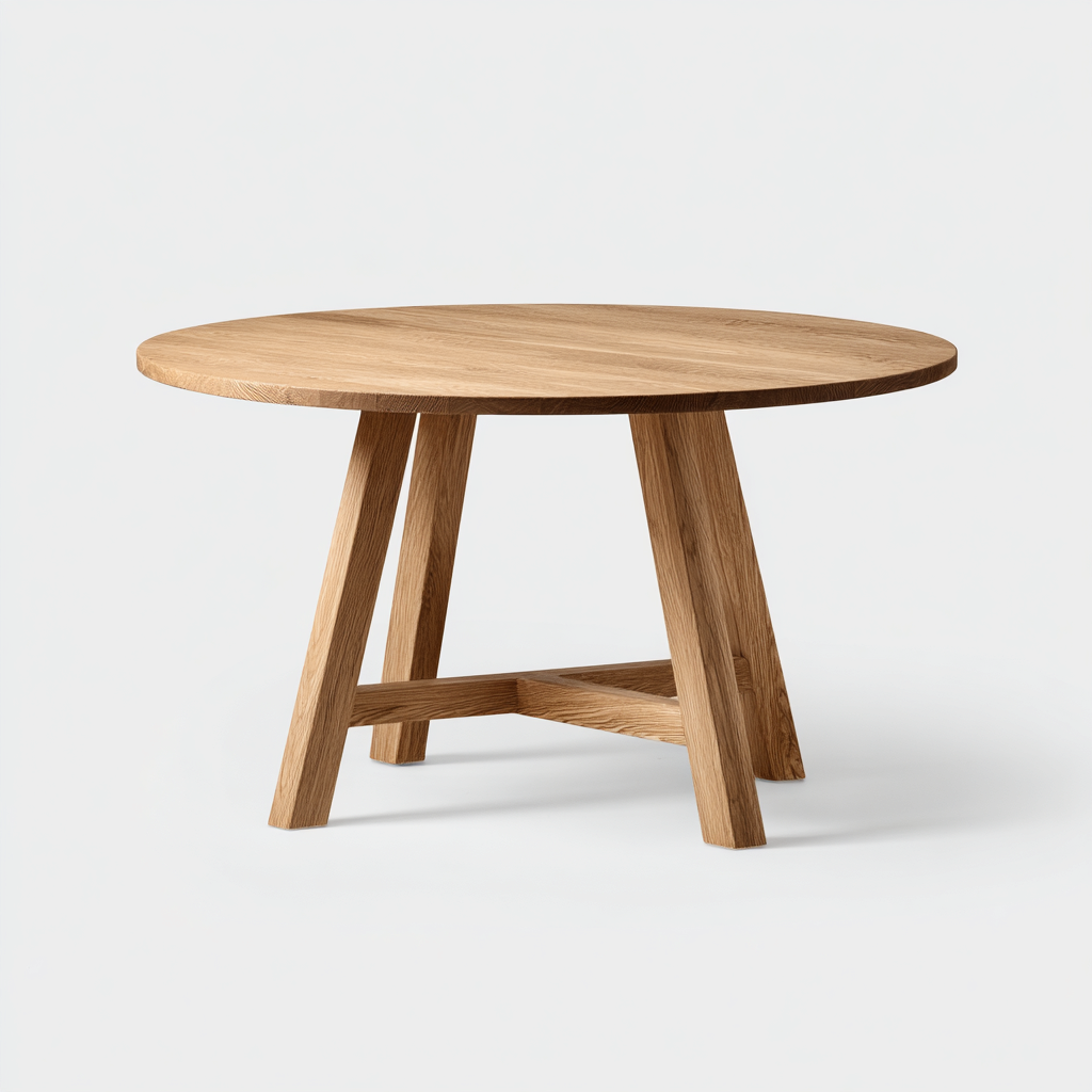 Tavolo da pranzo legno 120x120x75 cm - marrone - design naturale-Abodeosa