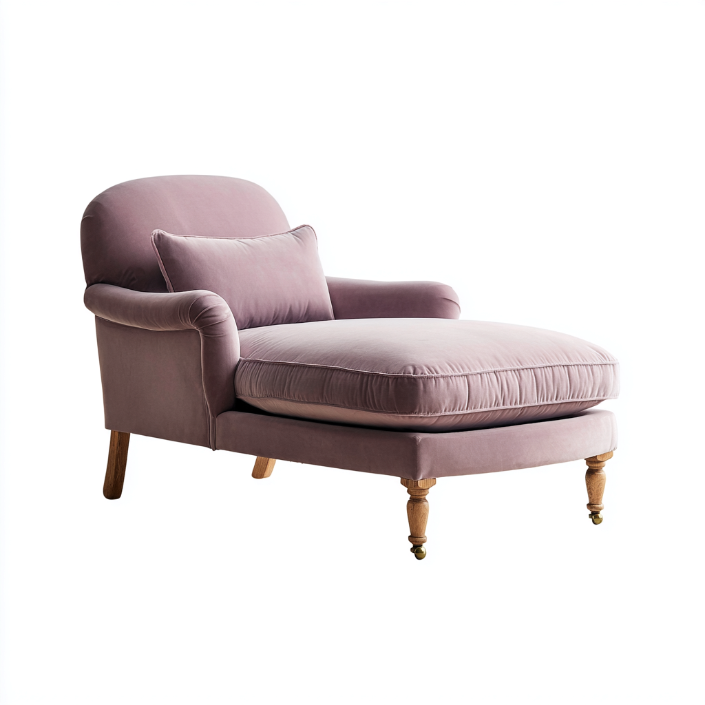 Chaise longue in tessuto 165x80x88 cm - rosa-marrone - design classico-Abodeosa