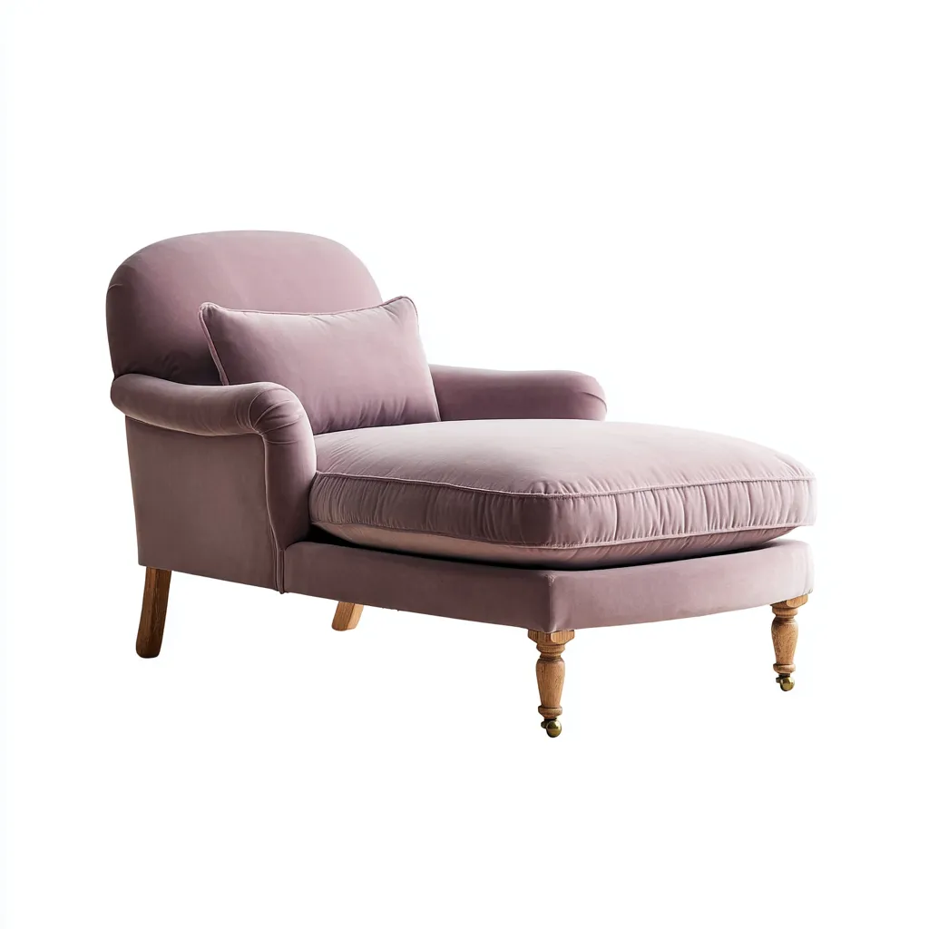 Chaise longue in tessuto 165x80x88 cm - rosa-marrone - design classico-Abodeosa
