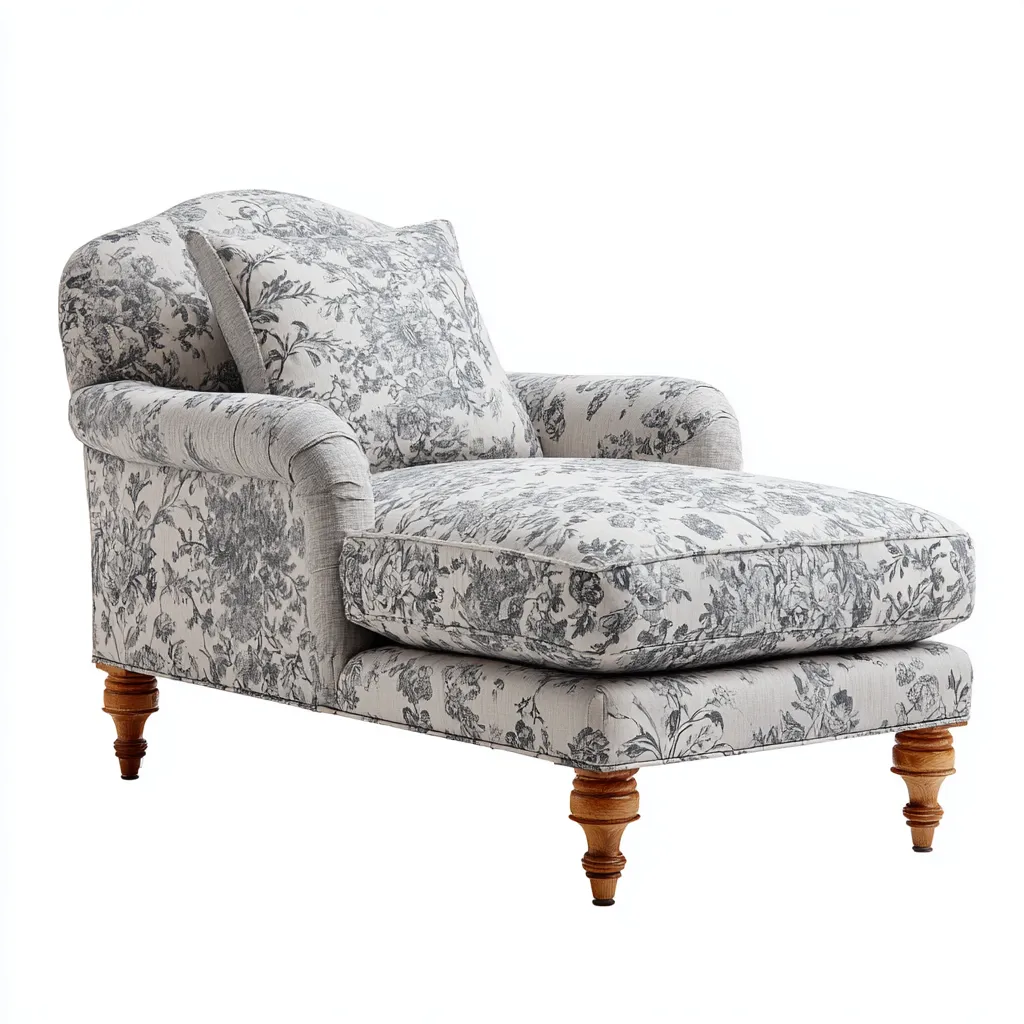 Chaise longue in tessuto 165x80x88 cm - grigio-marrone - design classico-Abodeosa