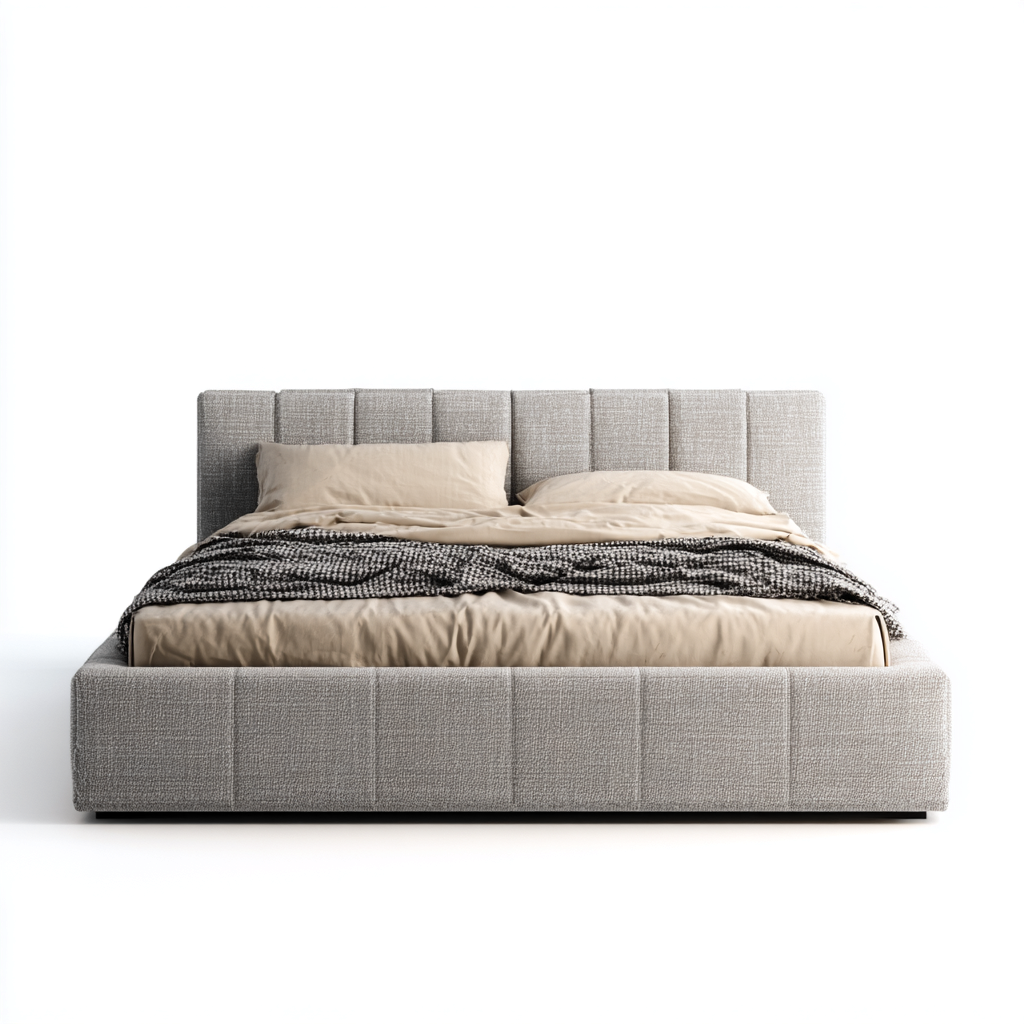 Letto matrimoniale imbottito 200x160x95 cm - grigio - design moderno-Abodeosa