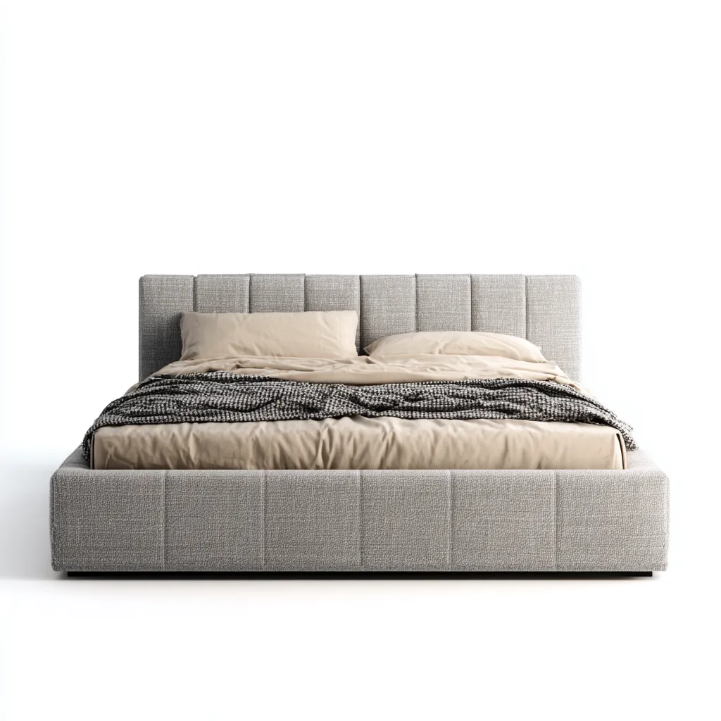 Letto matrimoniale imbottito 200x160x95 cm - grigio - design moderno-Abodeosa