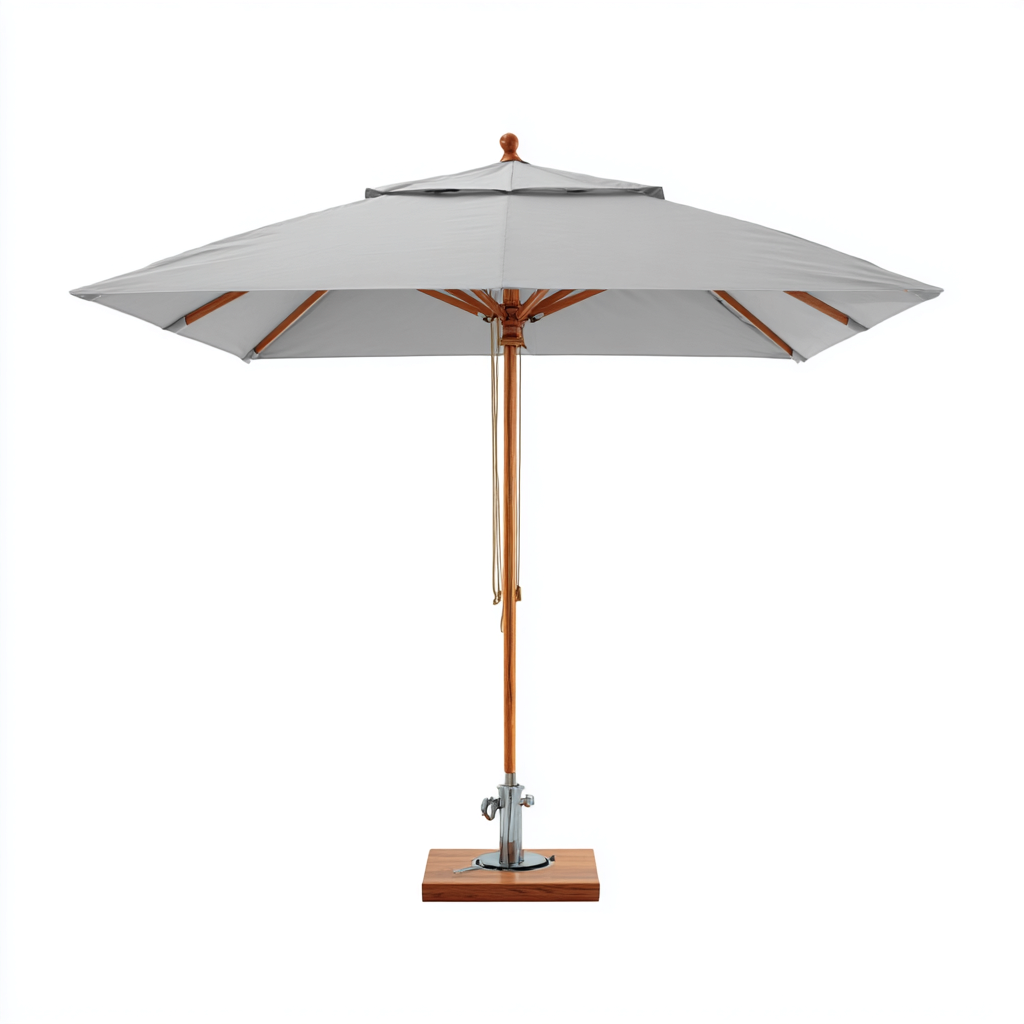 Ombrelloni da giardino legno tessuto 200x200x250 cm grigio chiaro per esterni design moderno-Abodeosa