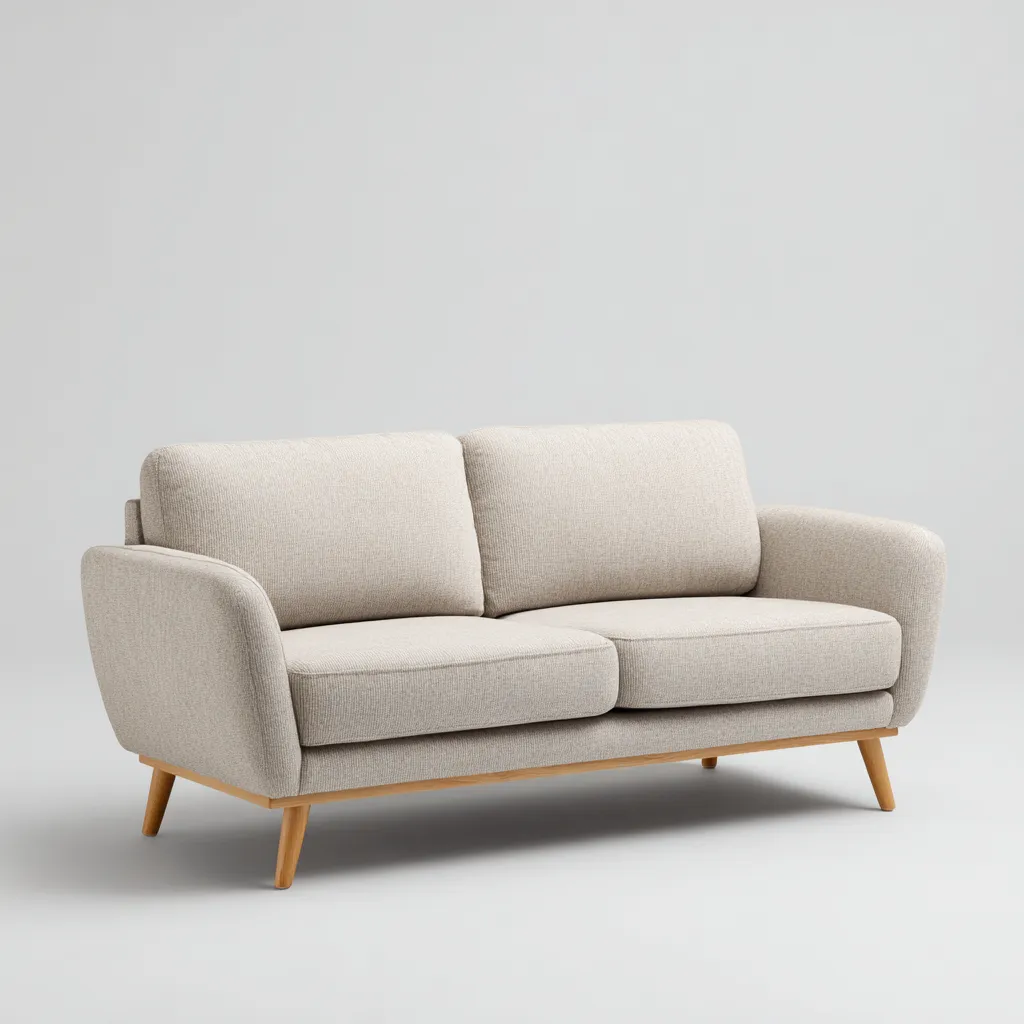 Divano lineare tessuto 186x90x87 cm beige stile moderno-Abodeosa