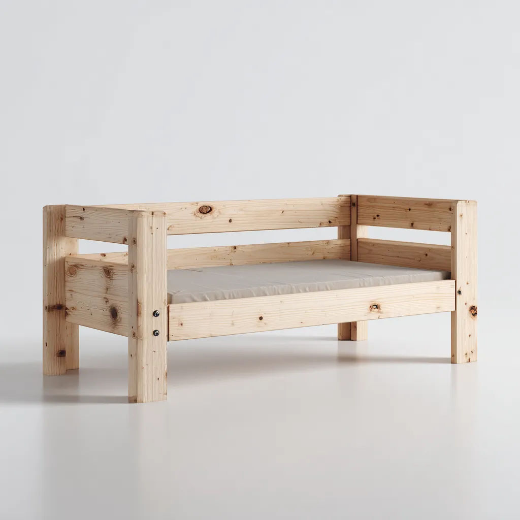 Divano letto legno 208x92x85 cm - marrone - design con struttura convertibile-Abodeosa