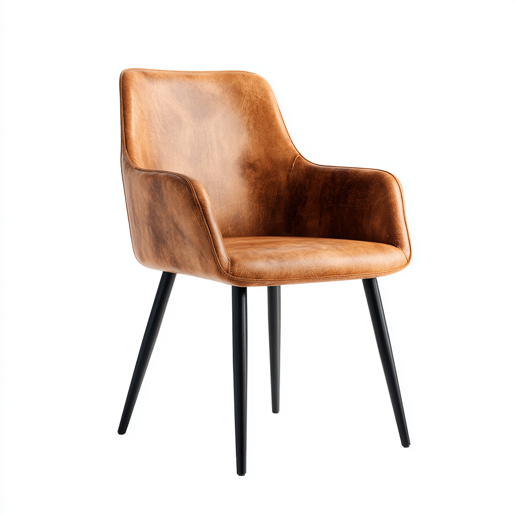 Sedia da pranzo in similpelle 60x57x84 cm - marrone - design moderno - adatta alla sala da pranzo-Abodeosa