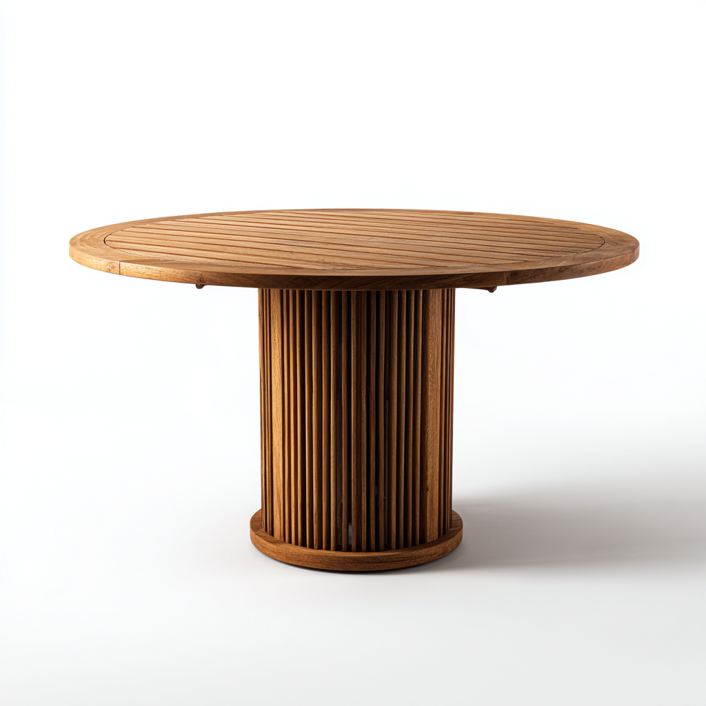 Tavolo da giardino in legno 125x125x75 cm - marrone chiaro - design naturale-Abodeosa