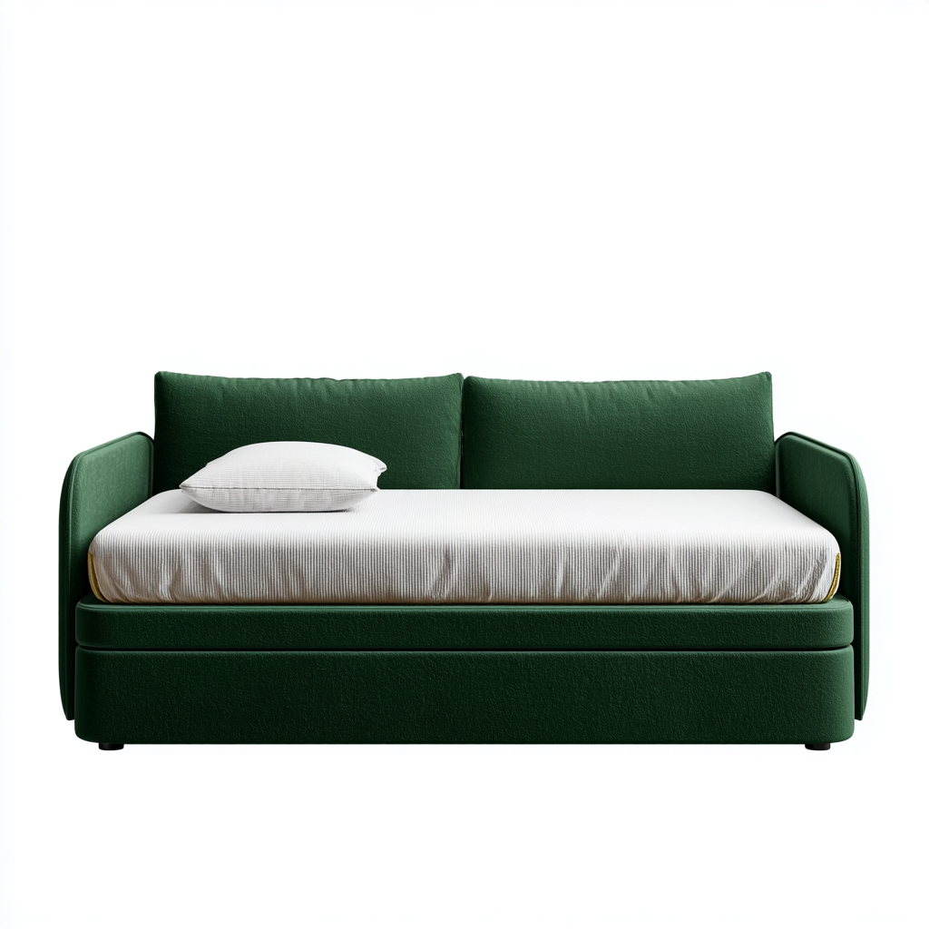 Divano letto tessuto 210x90x85 cm verde design moderno-Abodeosa