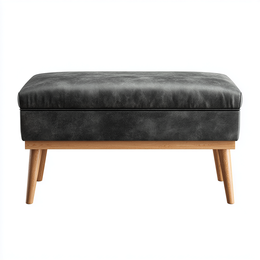 Panca per letto Pelle 110x45x48 cm Nero Design moderno-Abodeosa