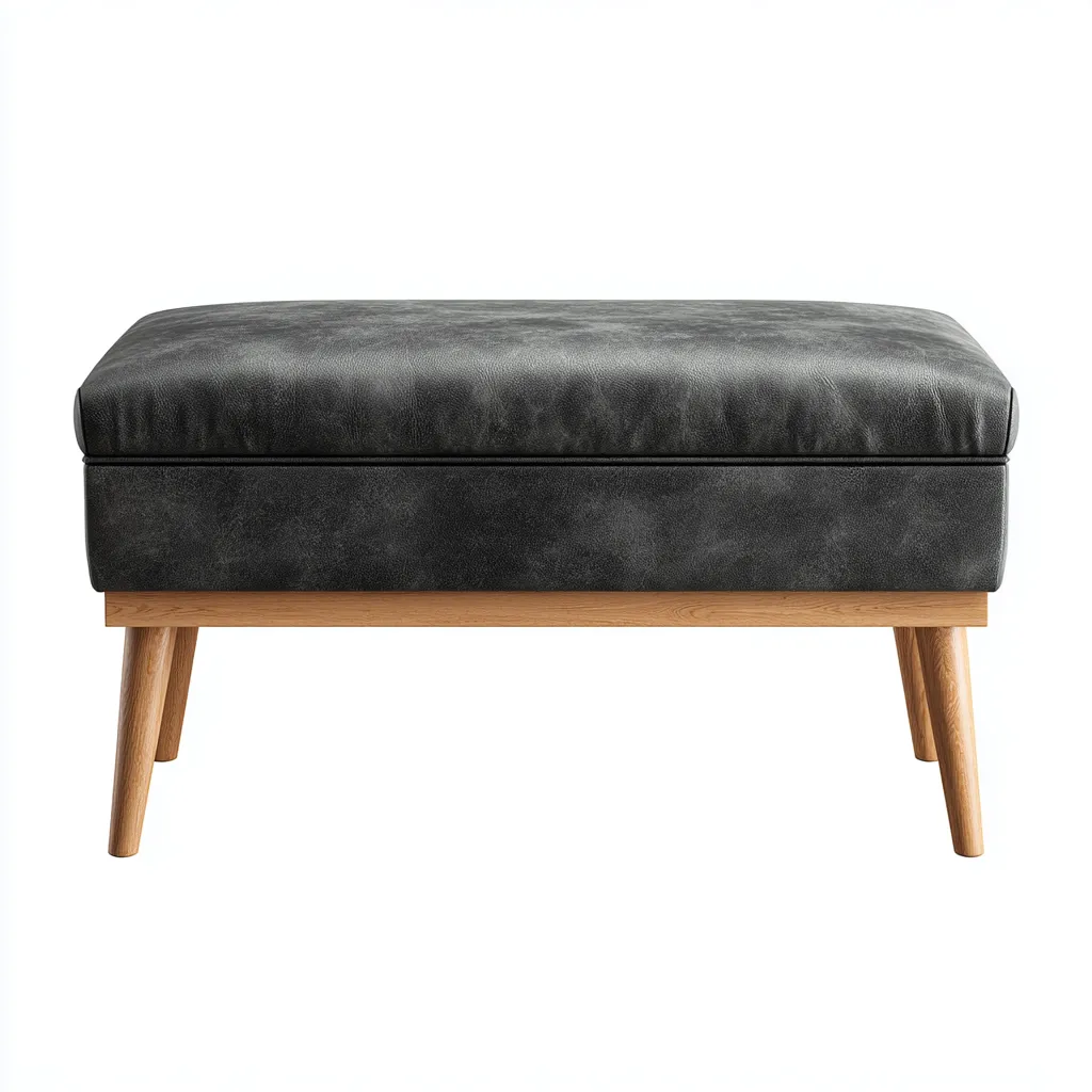 Panca per letto Pelle 110x45x48 cm Nero Design moderno-Abodeosa