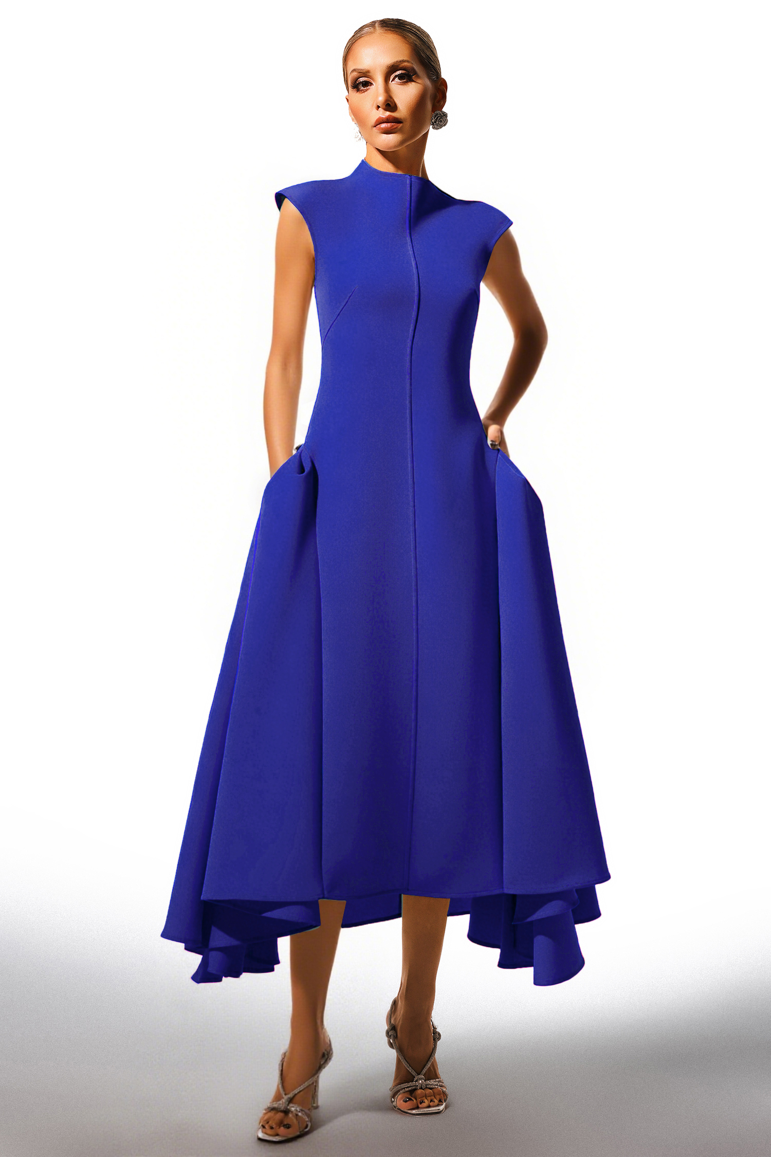 Paca Choker Sleeveless BlueMaxi Dress