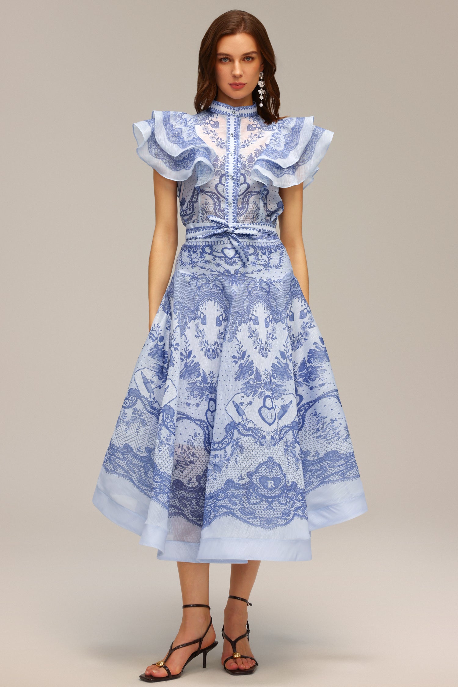 Yvette Sleeveless Floral Printed Top And Skirt Two-Piece Set