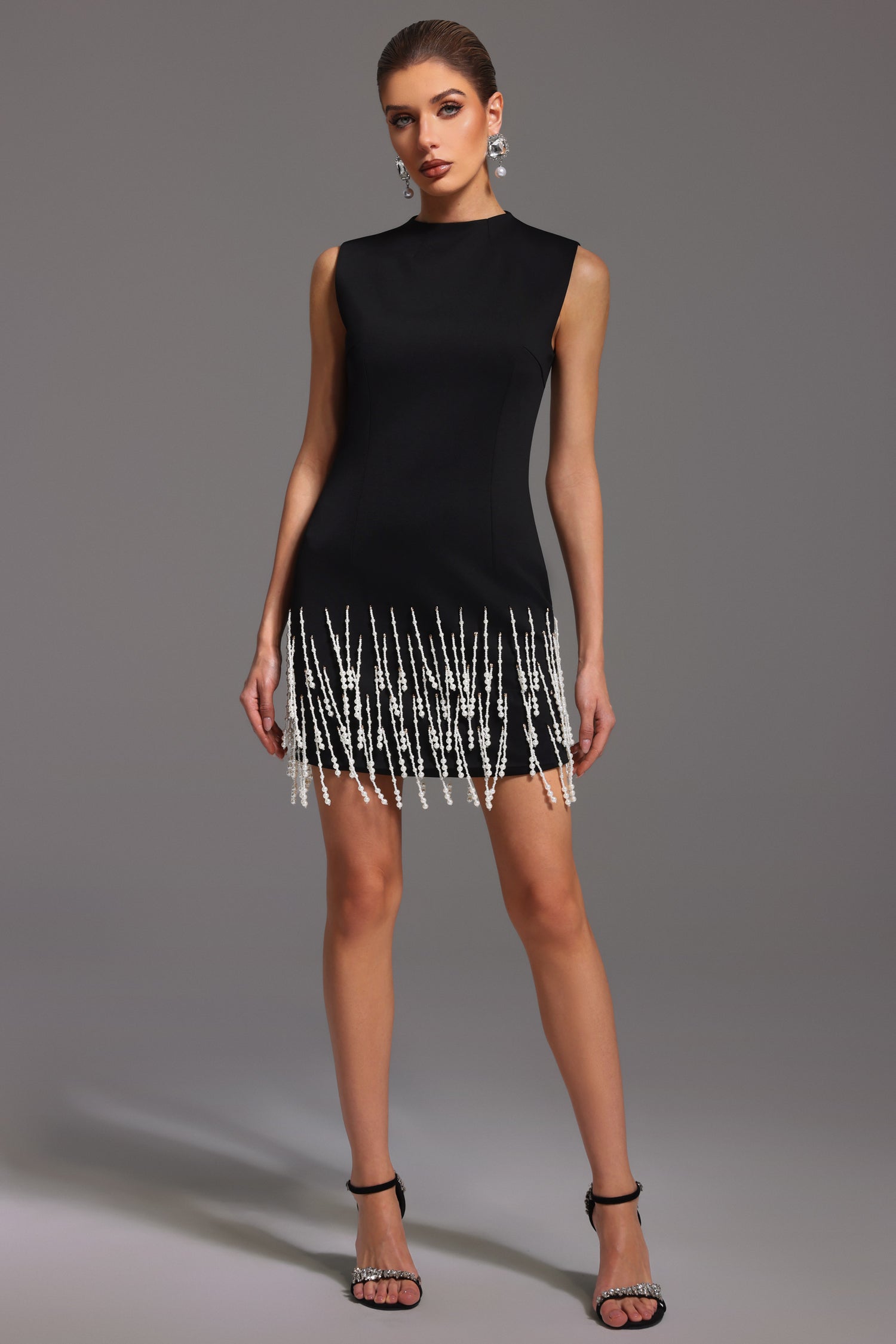 Nanci Sleeveless Pearl Mini Dress