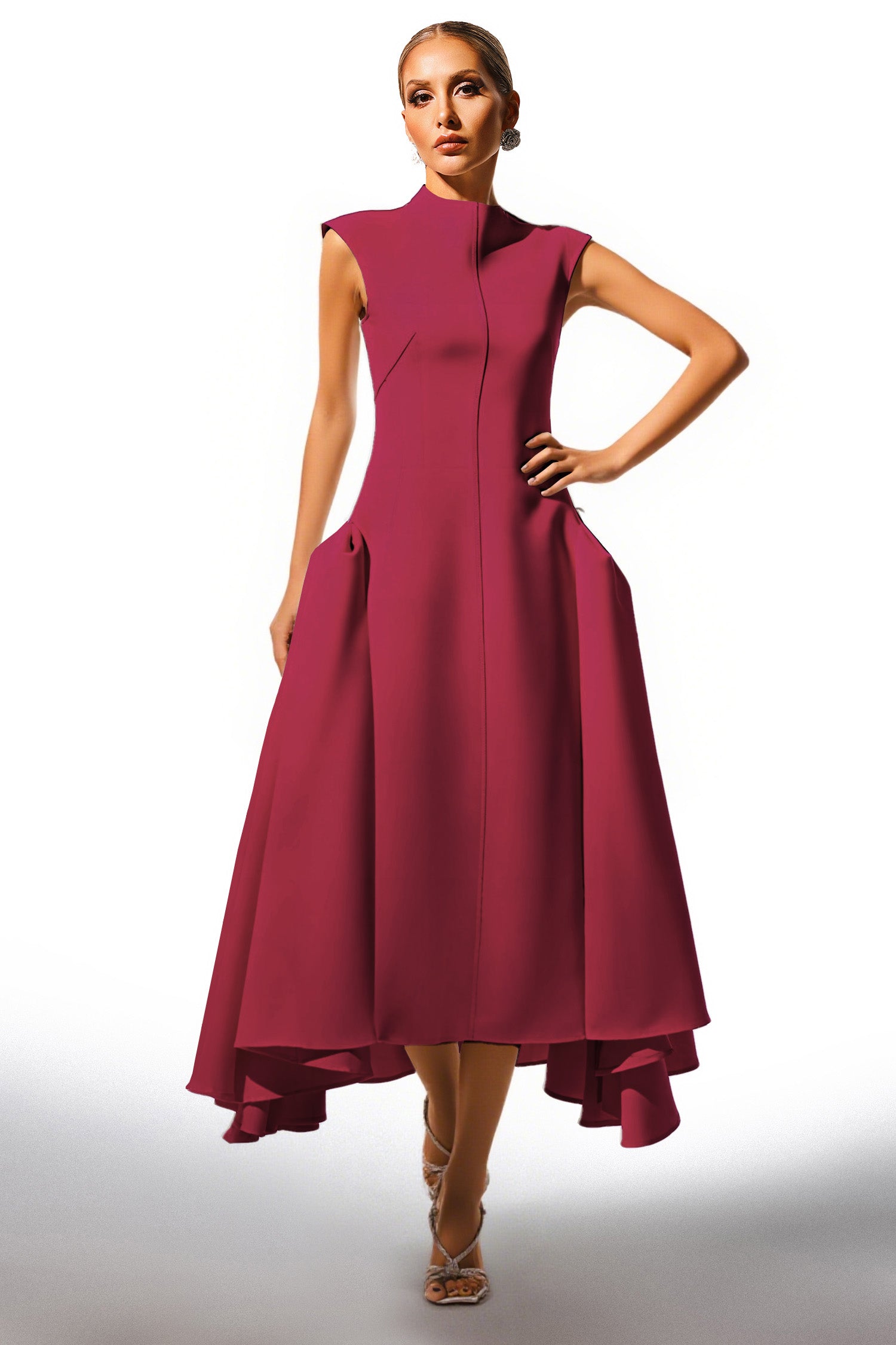 Paca Choker Sleeveless RosePink Maxi Dress