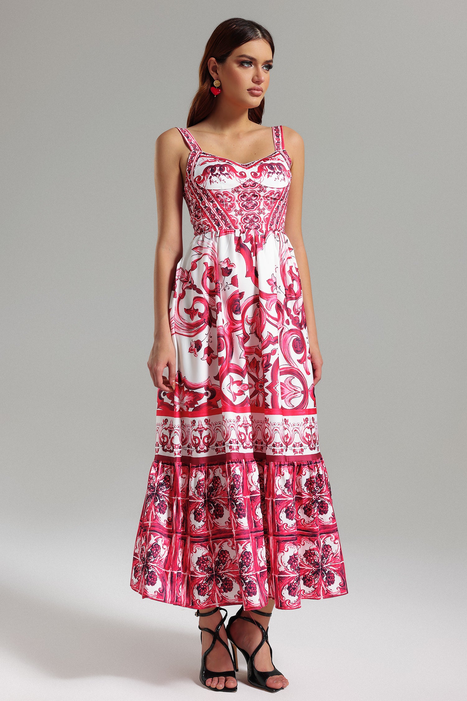 Sparkly Halter Printed Maxi Dress