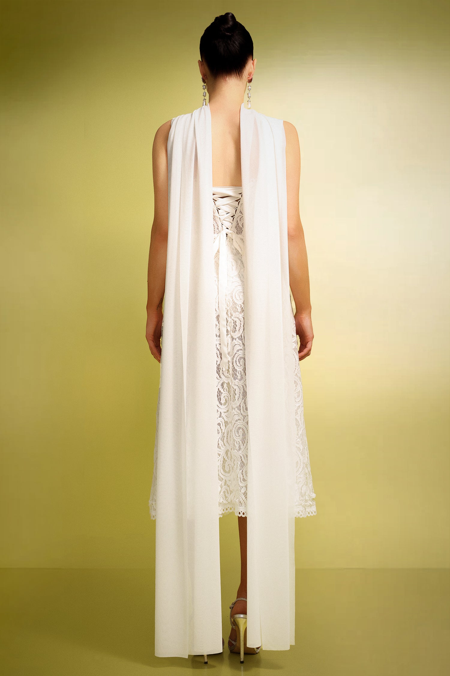 Junya Lace Corset Sleeveless Midi Dress