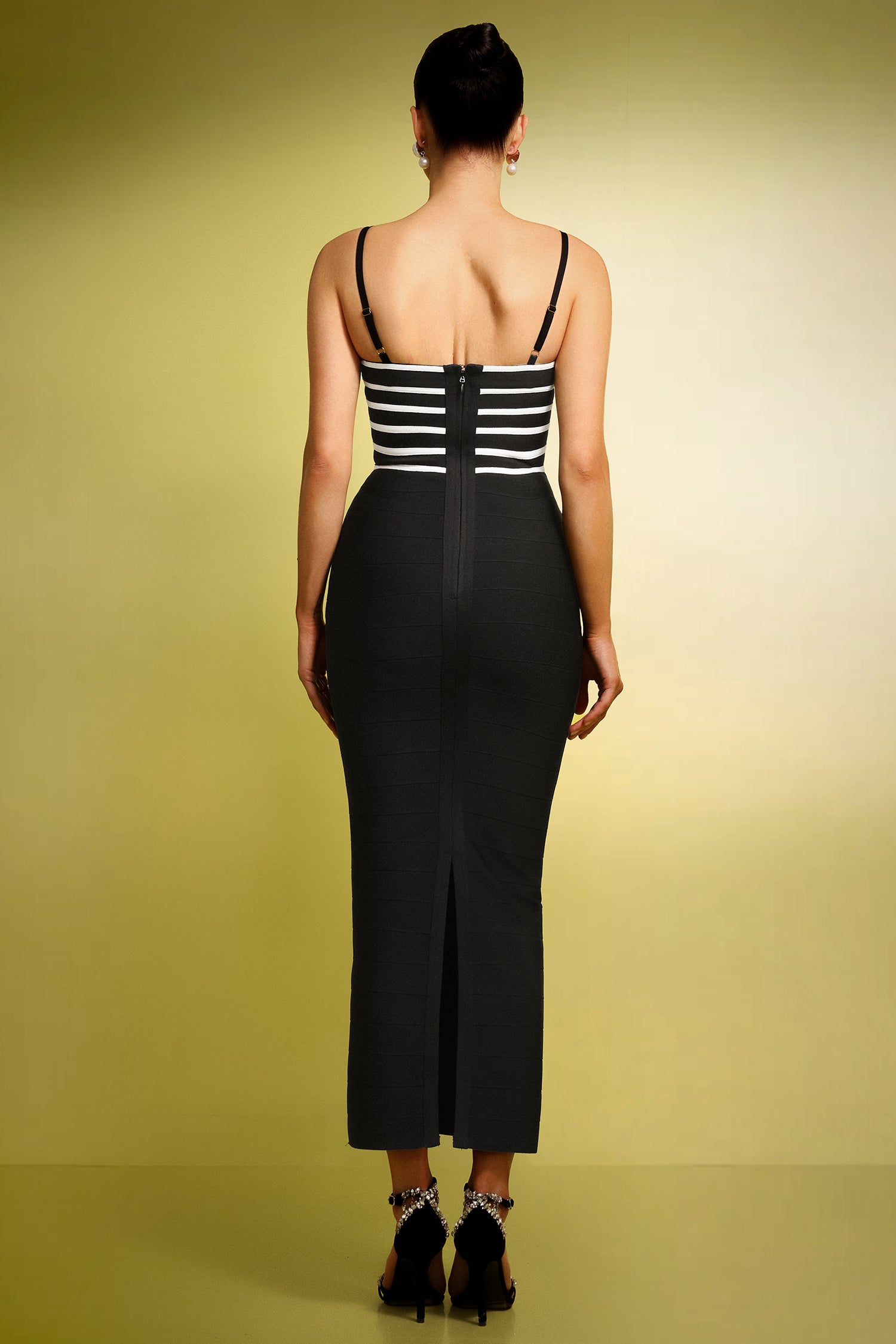 Ivy Sleeveless Streak Slit Bandage Maxi Dress