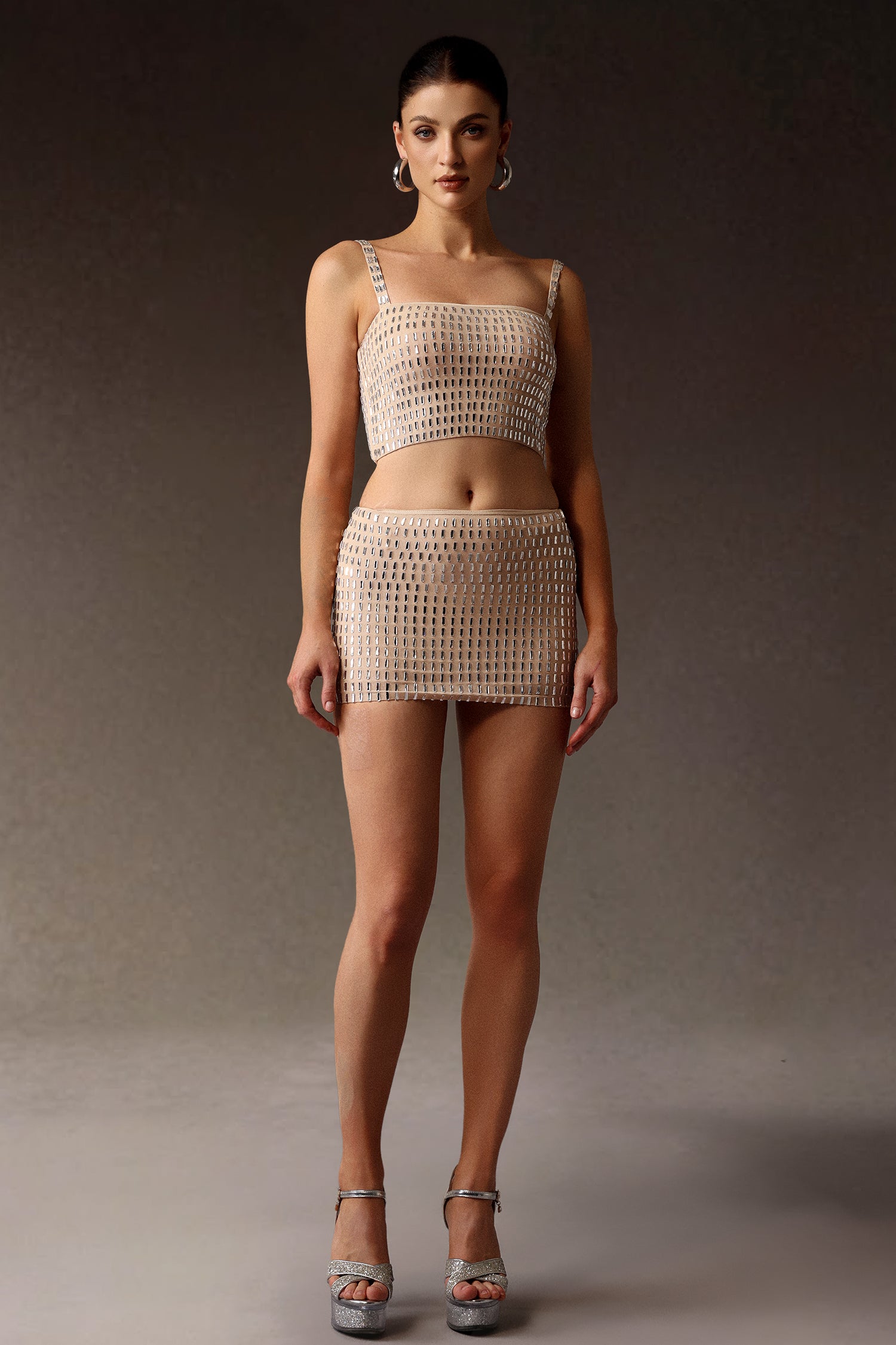 Derza Sleeveless Diamond Mini Two-Piece Set