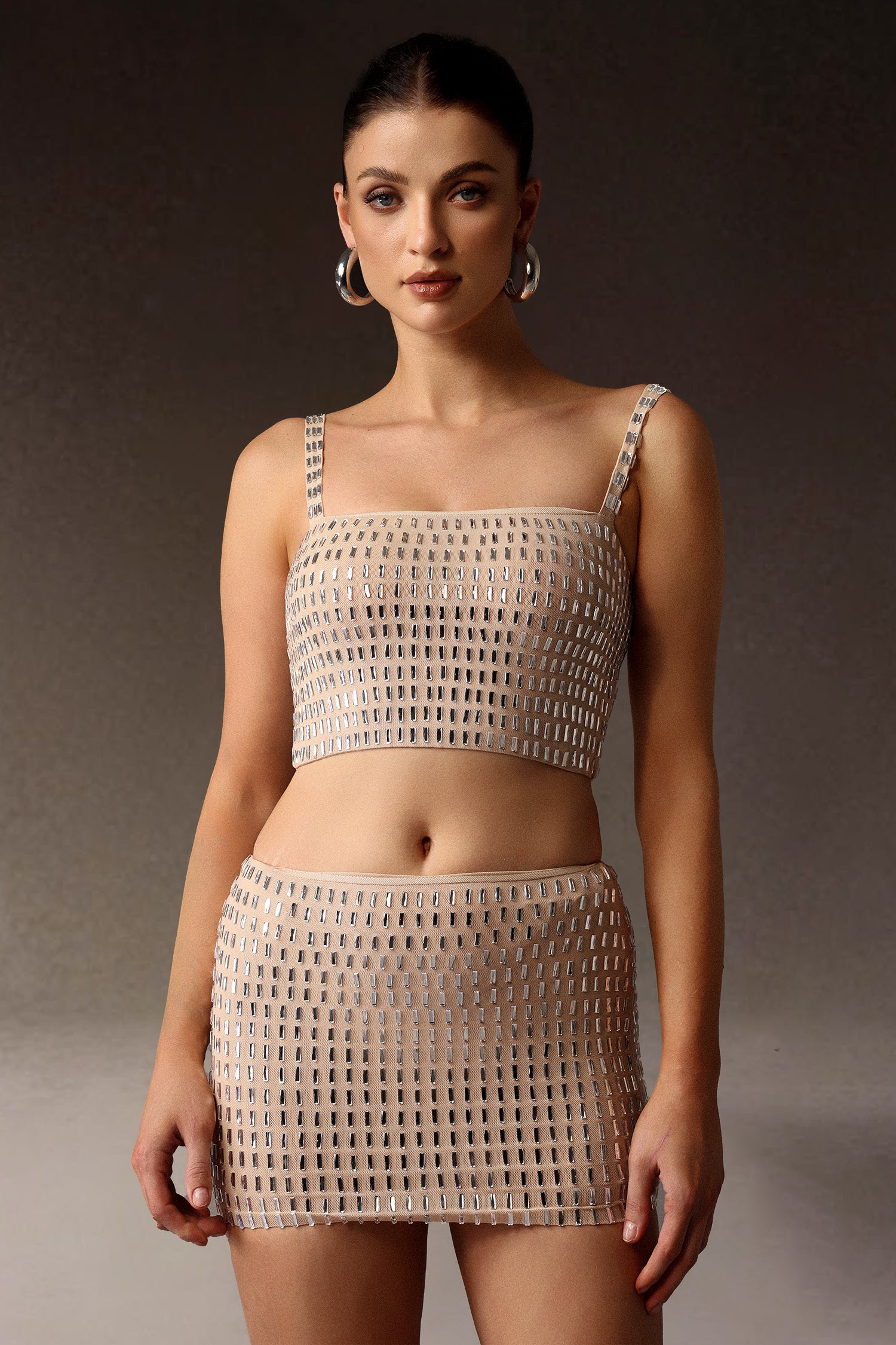 Derza Sleeveless Diamond Mini Two-Piece Set