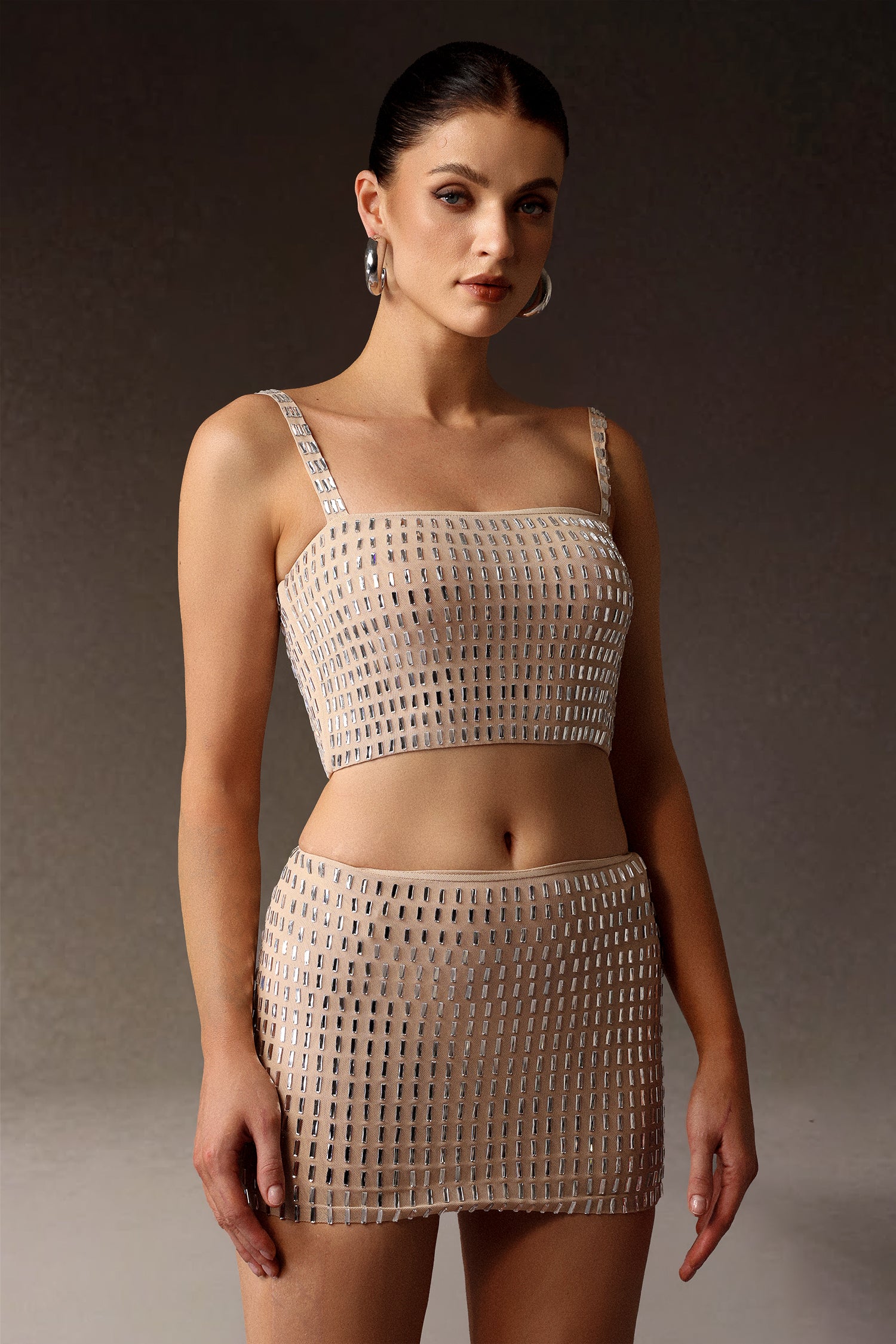 Derza Sleeveless Diamond Mini Two-Piece Set