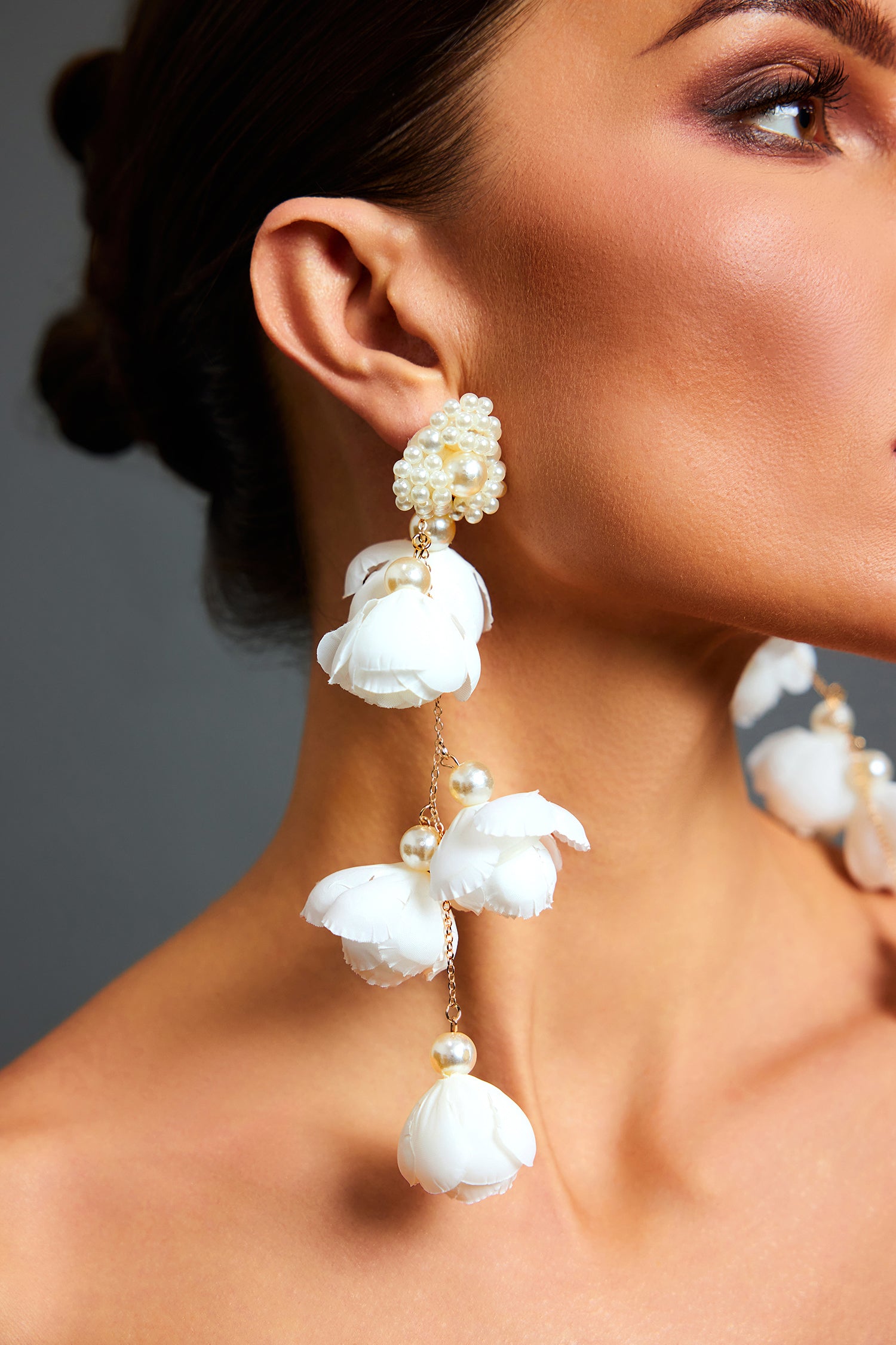 Lita Flowers Pearl Tassel Maxi Earrings