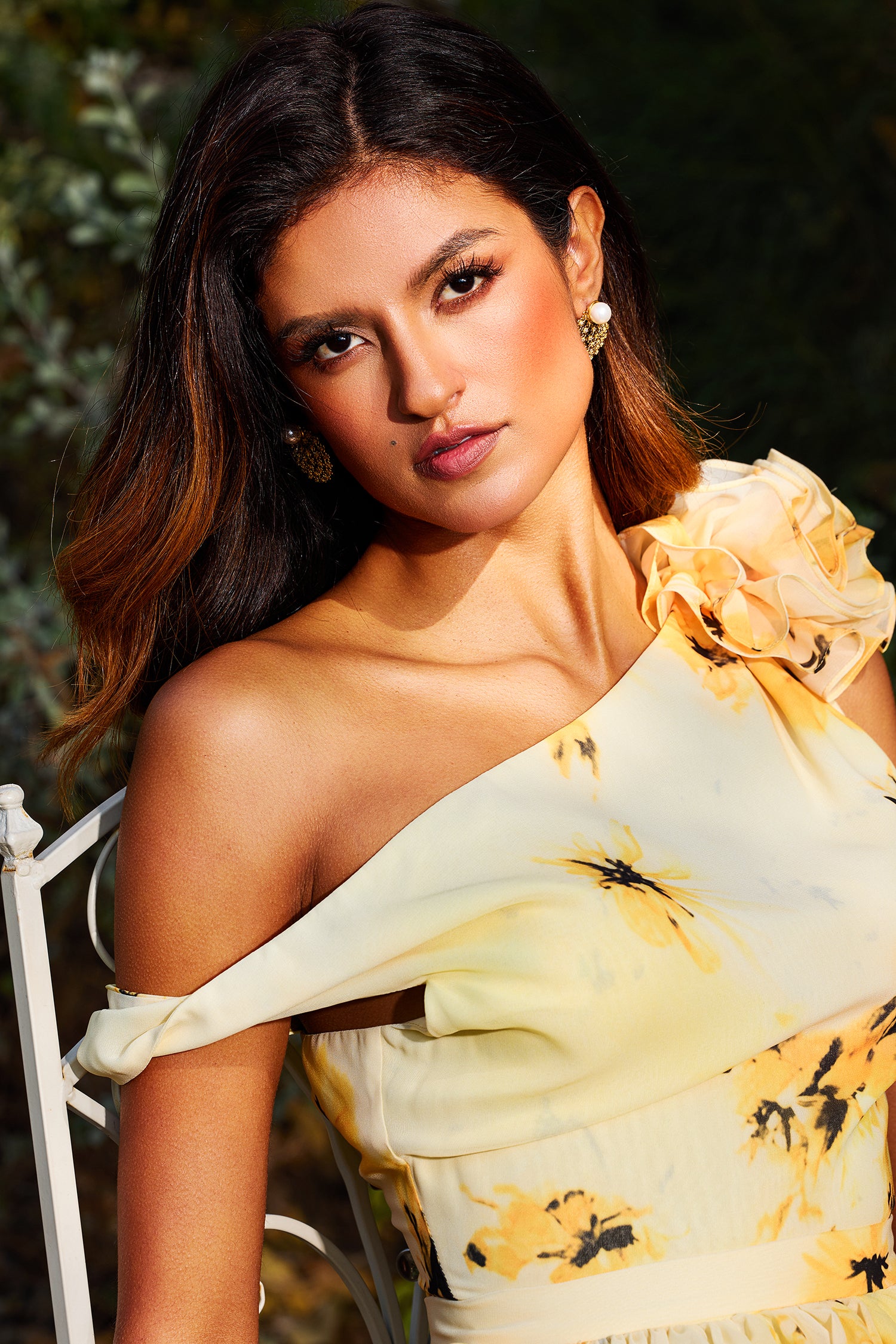 Resber Sleeveless Flowers Slit Maxi Dress