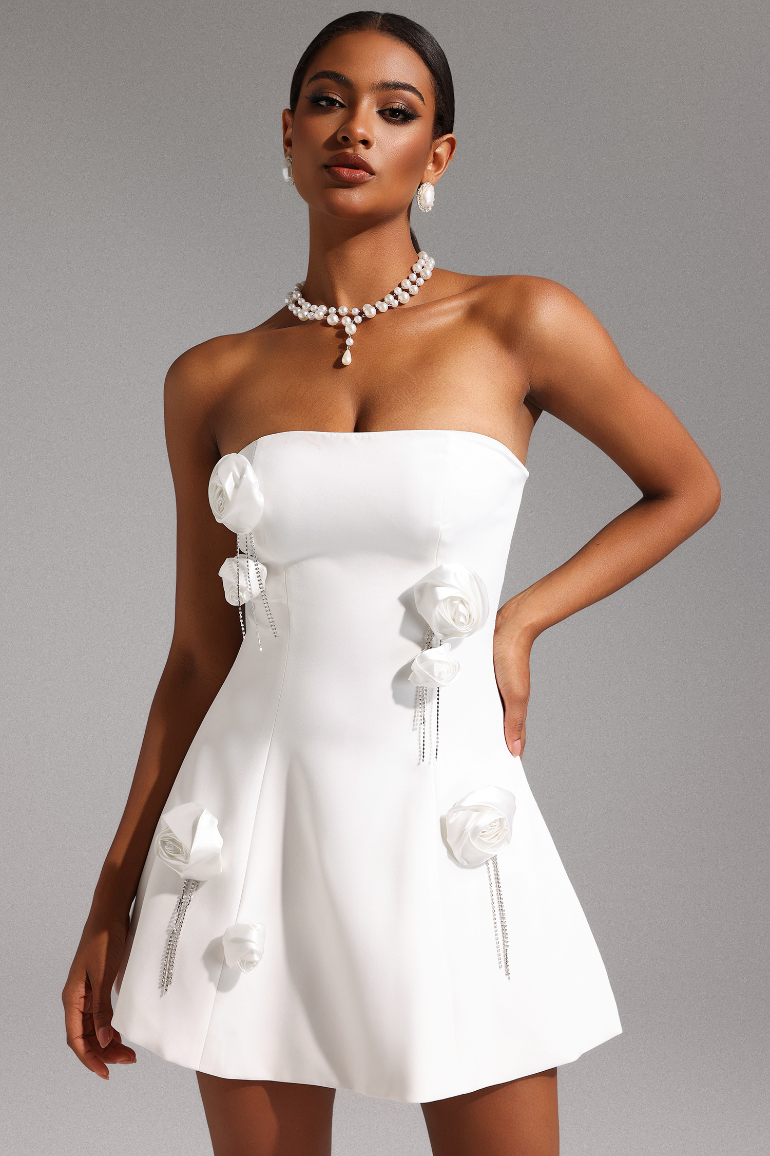 Makila Sleeveless Flowers Sequin Mini Dress