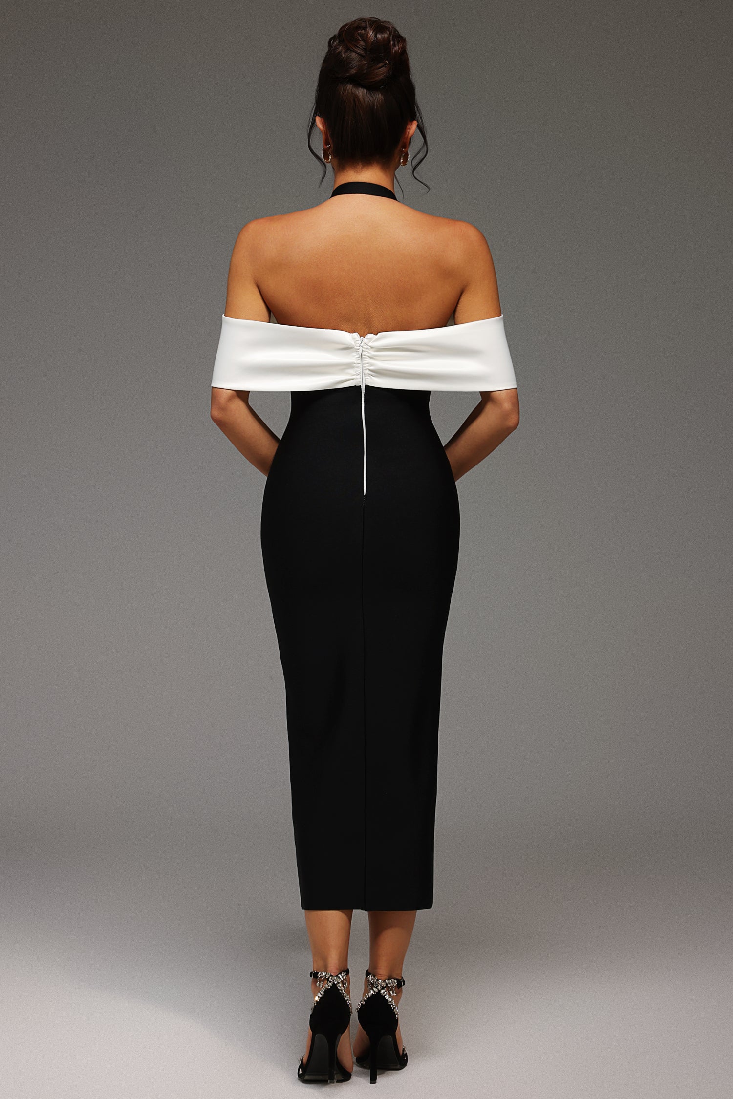 Solvia Halter Sleeveless Slit Bandage Maxi Dress