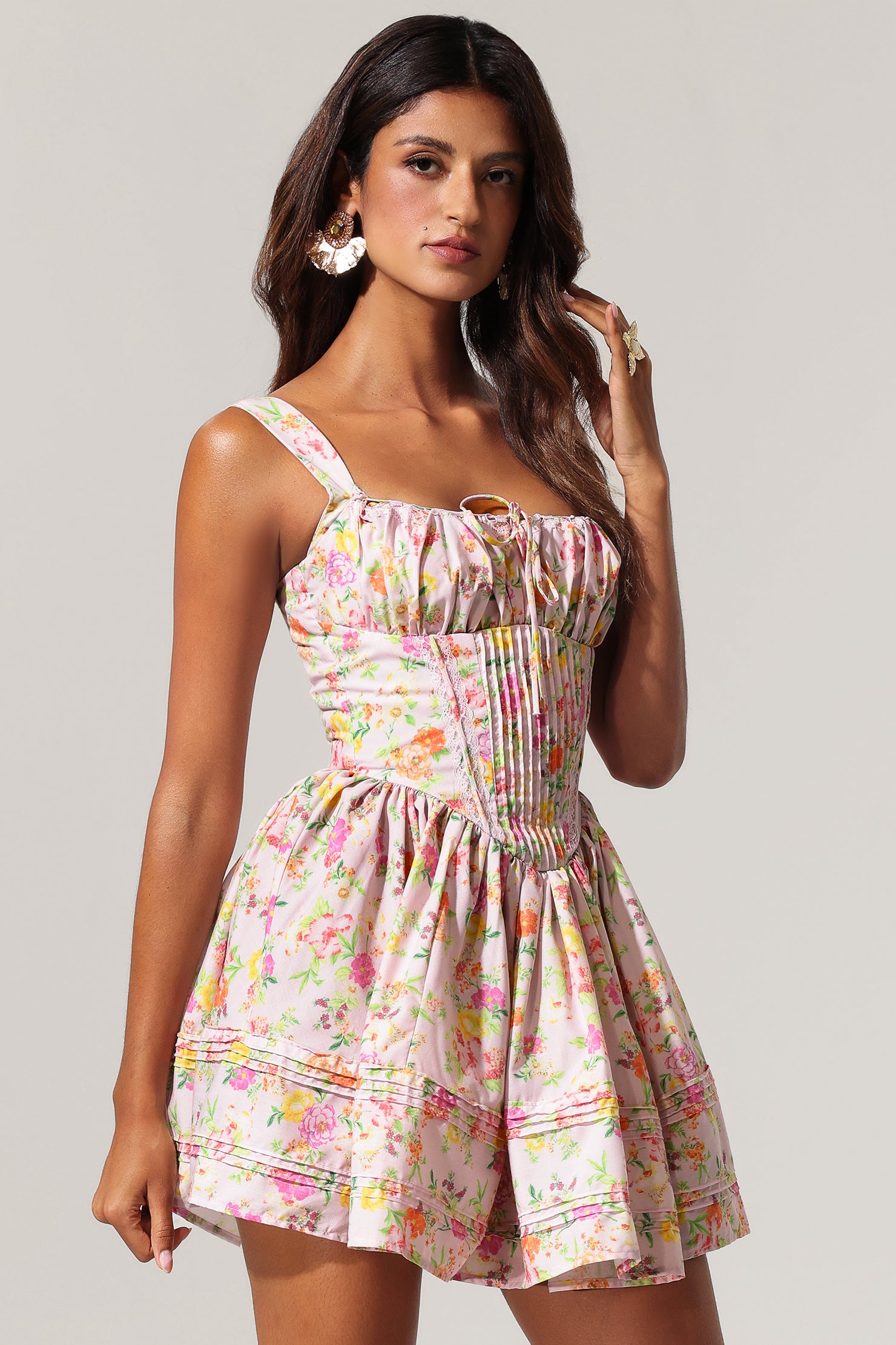 Kezia Halter Floral Printed Mini Dress