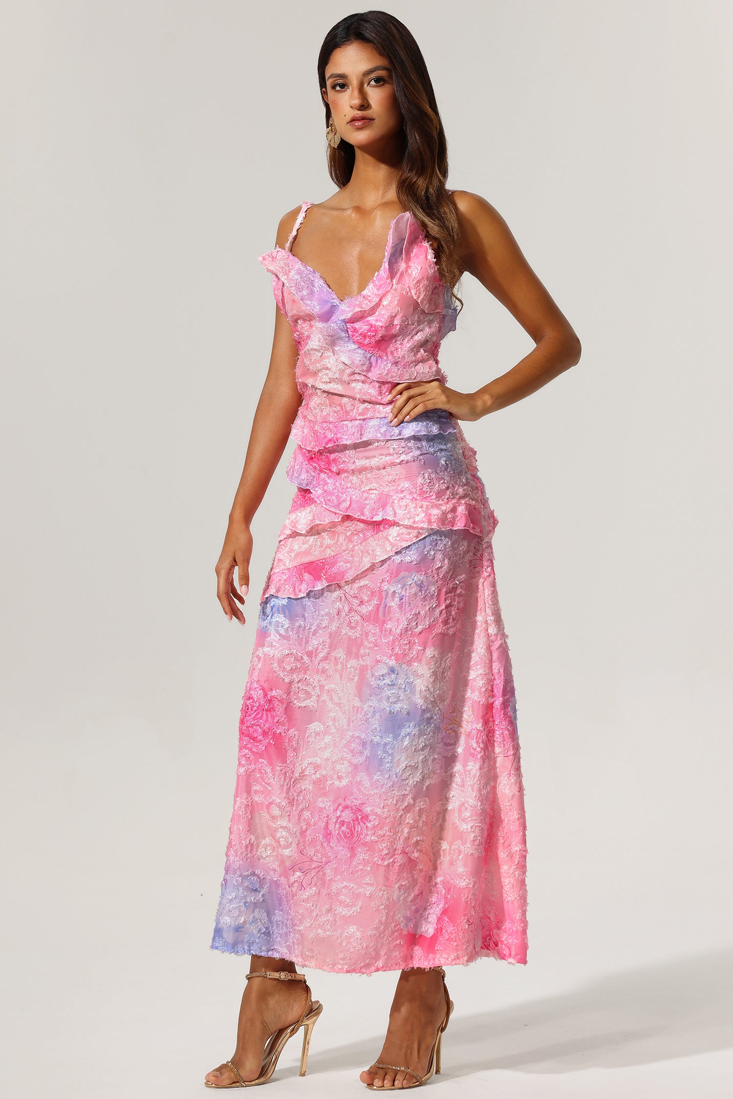 Gunnhild Printed Ruffled Maxi Dress