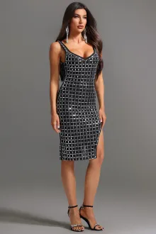 Minma Ärmelloses Minikleid mit Rautenmuster