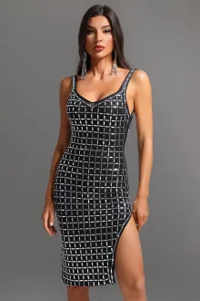 Minma Ärmelloses Minikleid mit Rautenmuster