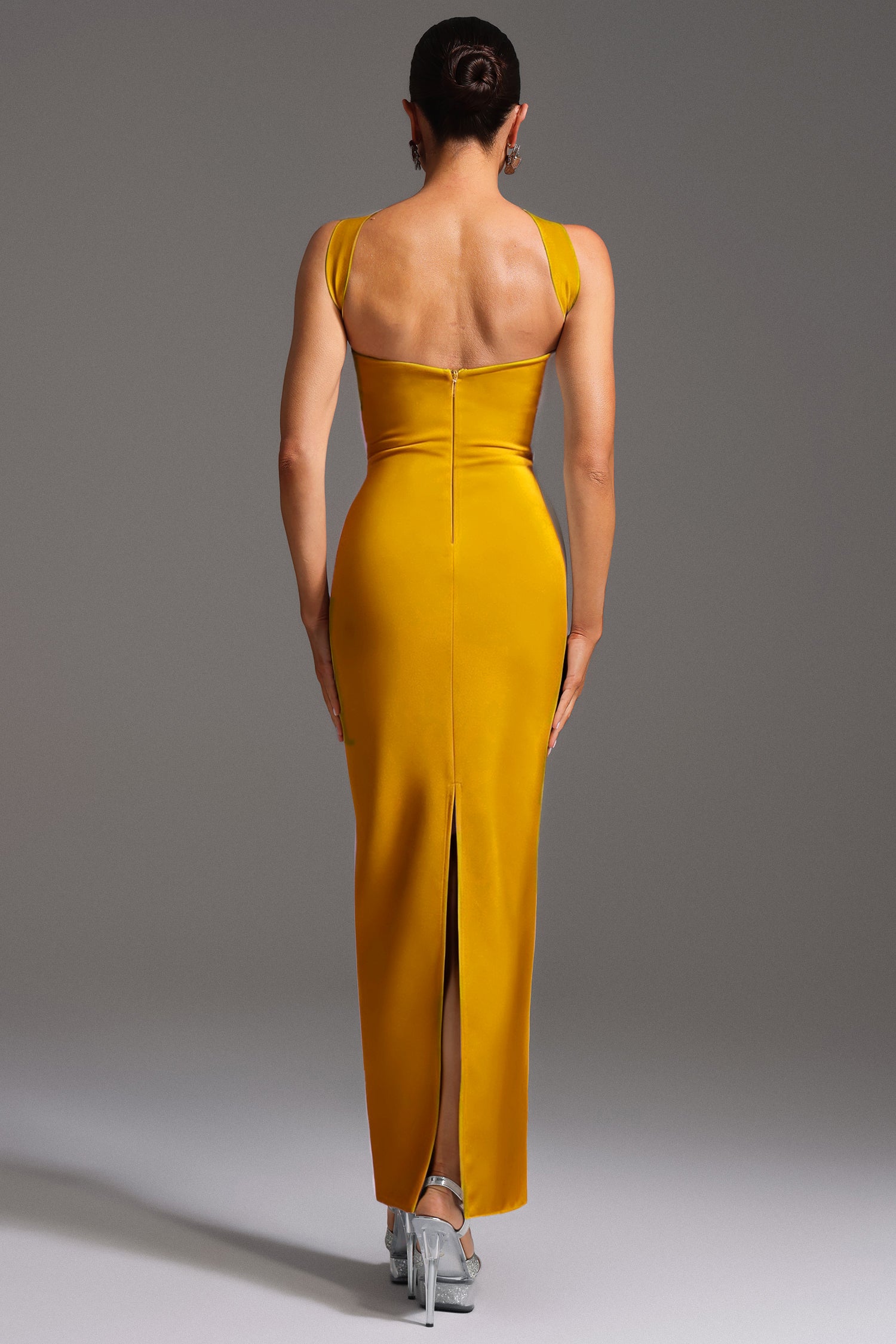 Rosee Sleeveless Bandage Yellow Maxi Dress