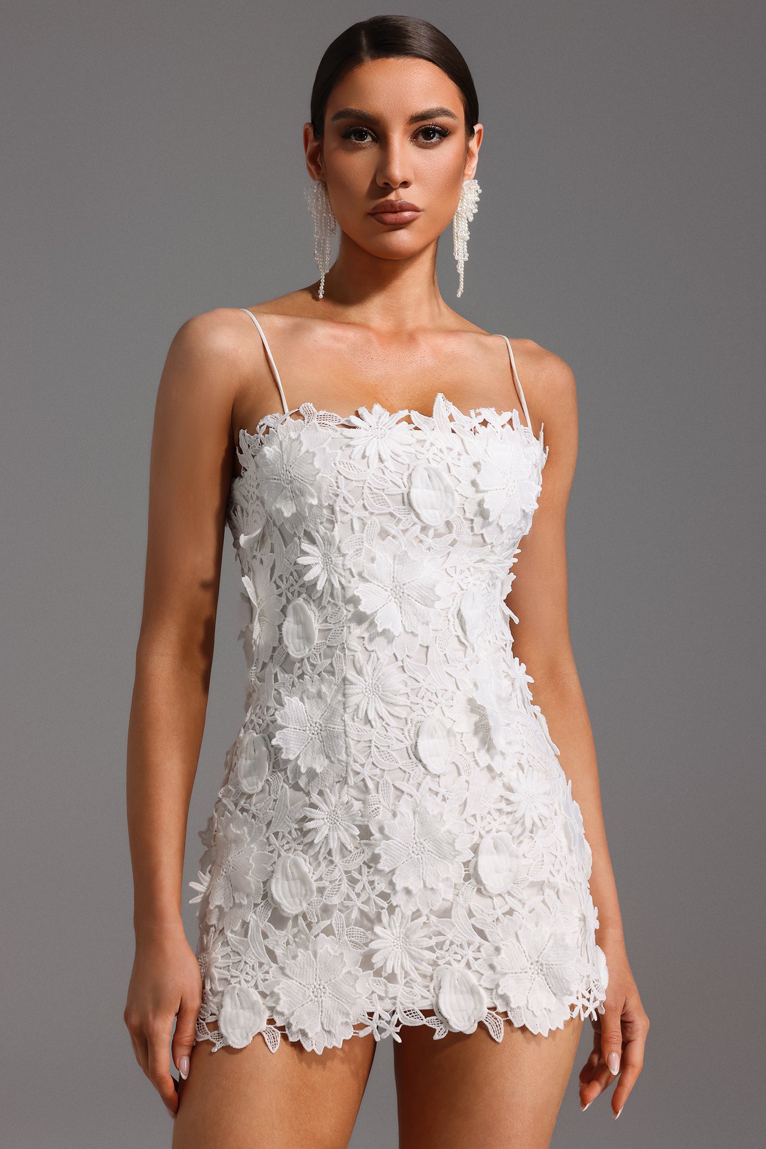 Elleri Sleeveless Flowers Mini Dress